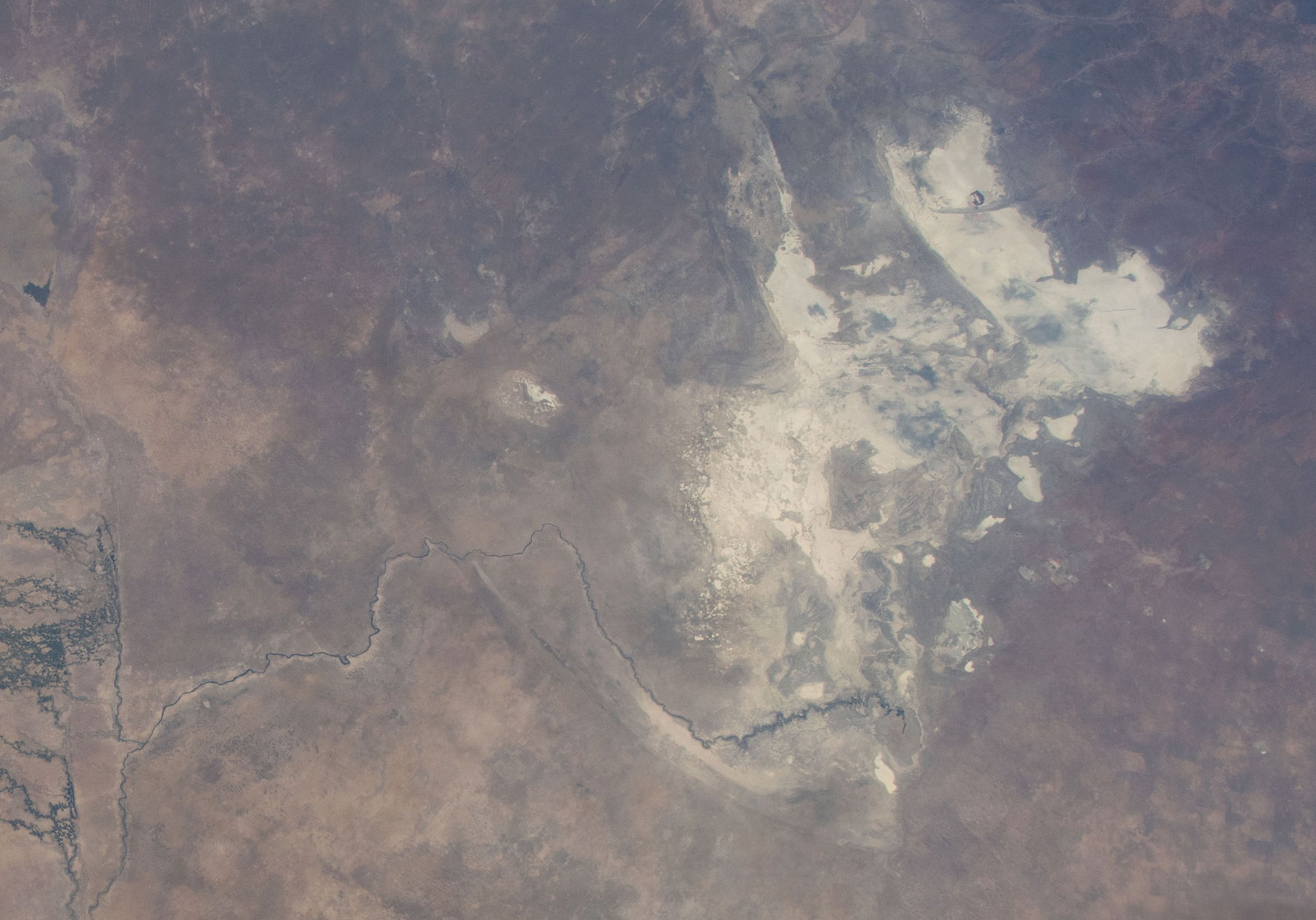 View of Botswana taken during ISS Expedition 63. Boteti River, …