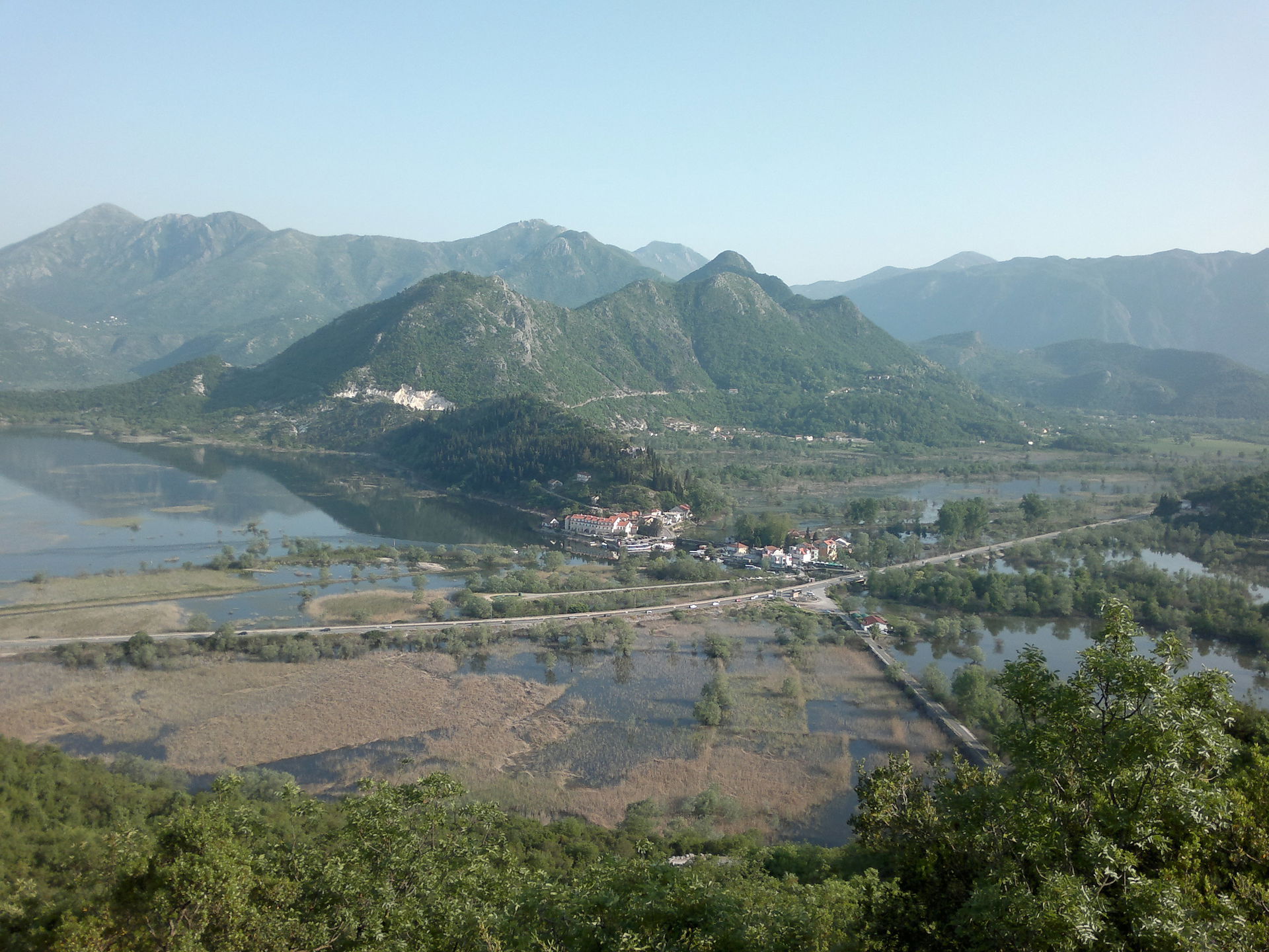Virpazar in Montenegro, view from the hill across