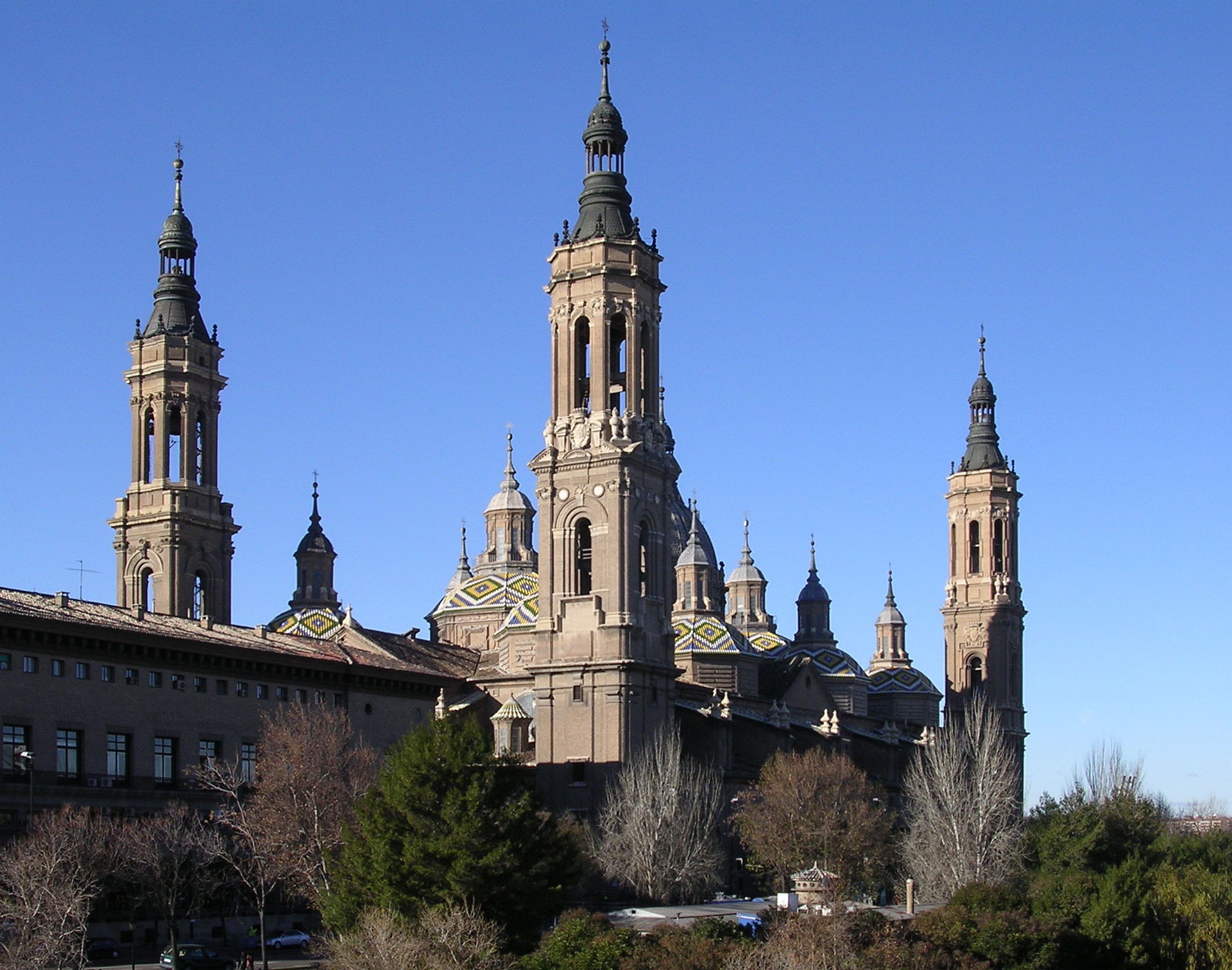 The Basilica of Our Lady of the Pillar, in Zaragoza, Spain.