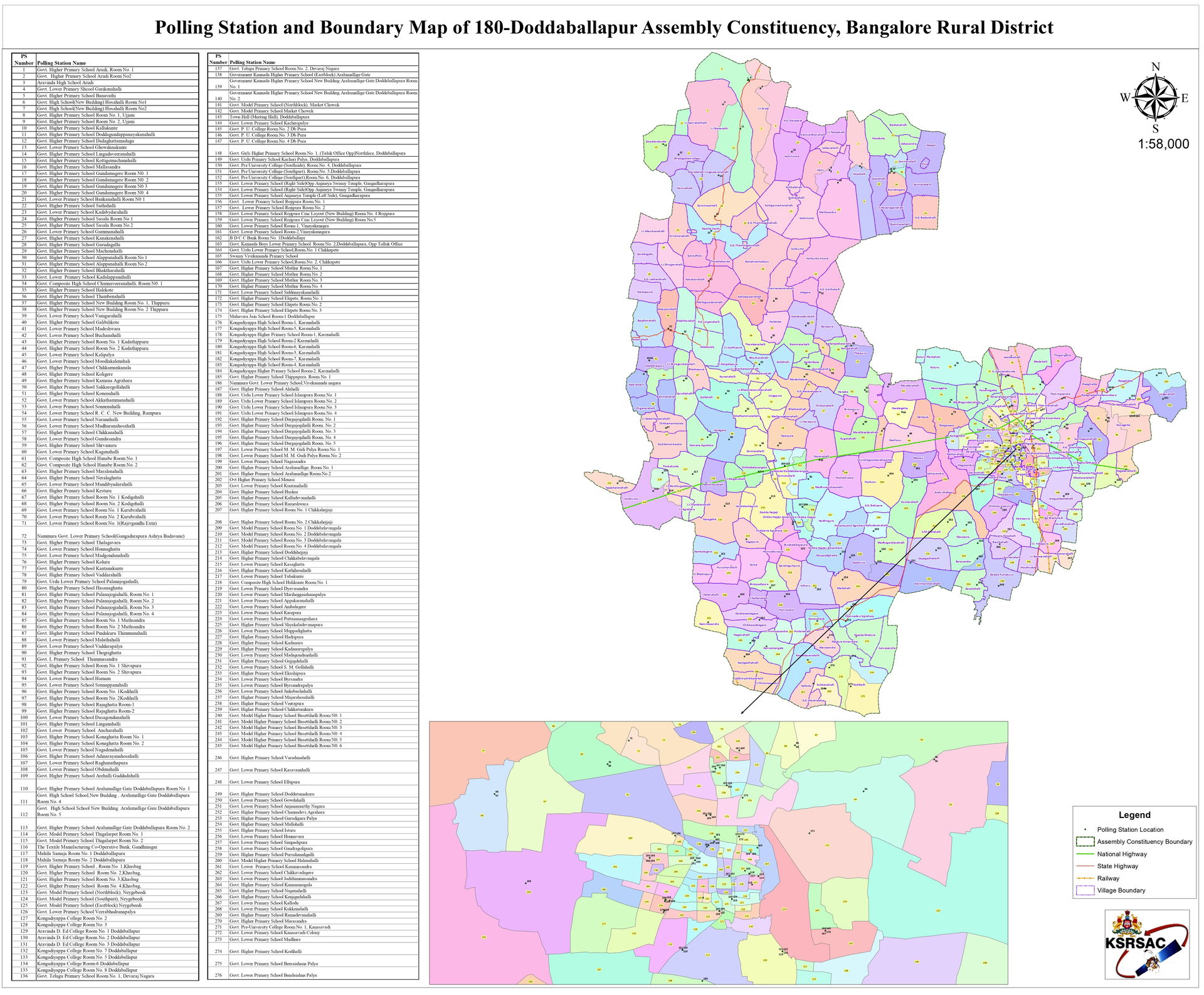 Doddaballapur Assembly Constituency Map