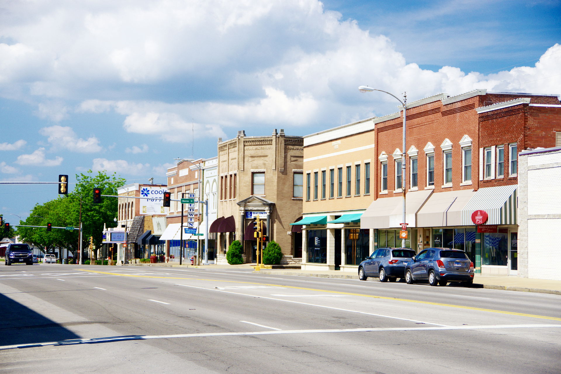 Businesses along Park Avenue (Illinois Route 148) in Herrin, Il…