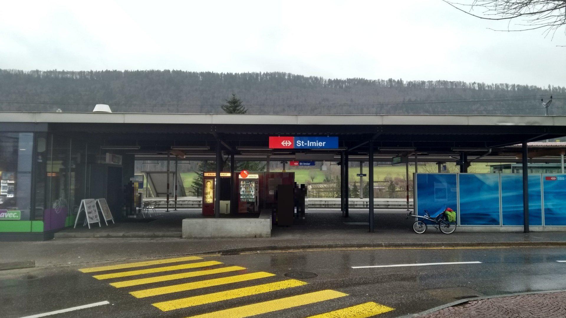 St-Imier railway station in Saint-Imier, Switzerland.