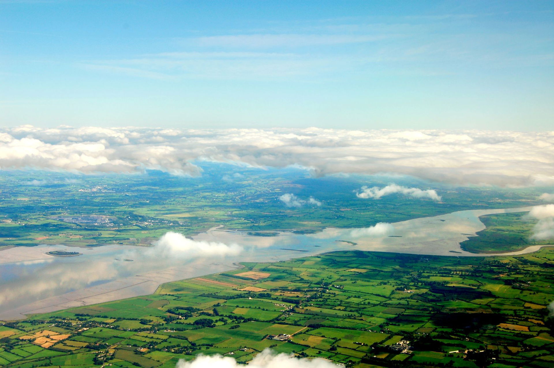 River Shannon, County Clare, Ireland as the plane comes down to…