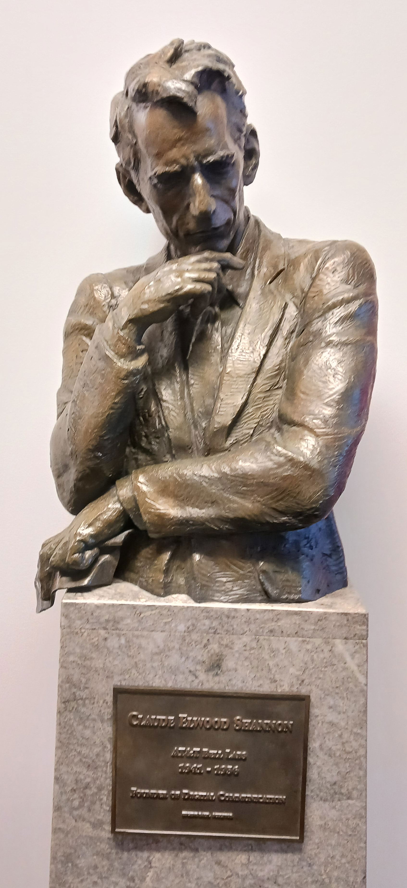 This is the statue of Claude Shannon at AT&T Shannon Labs. …