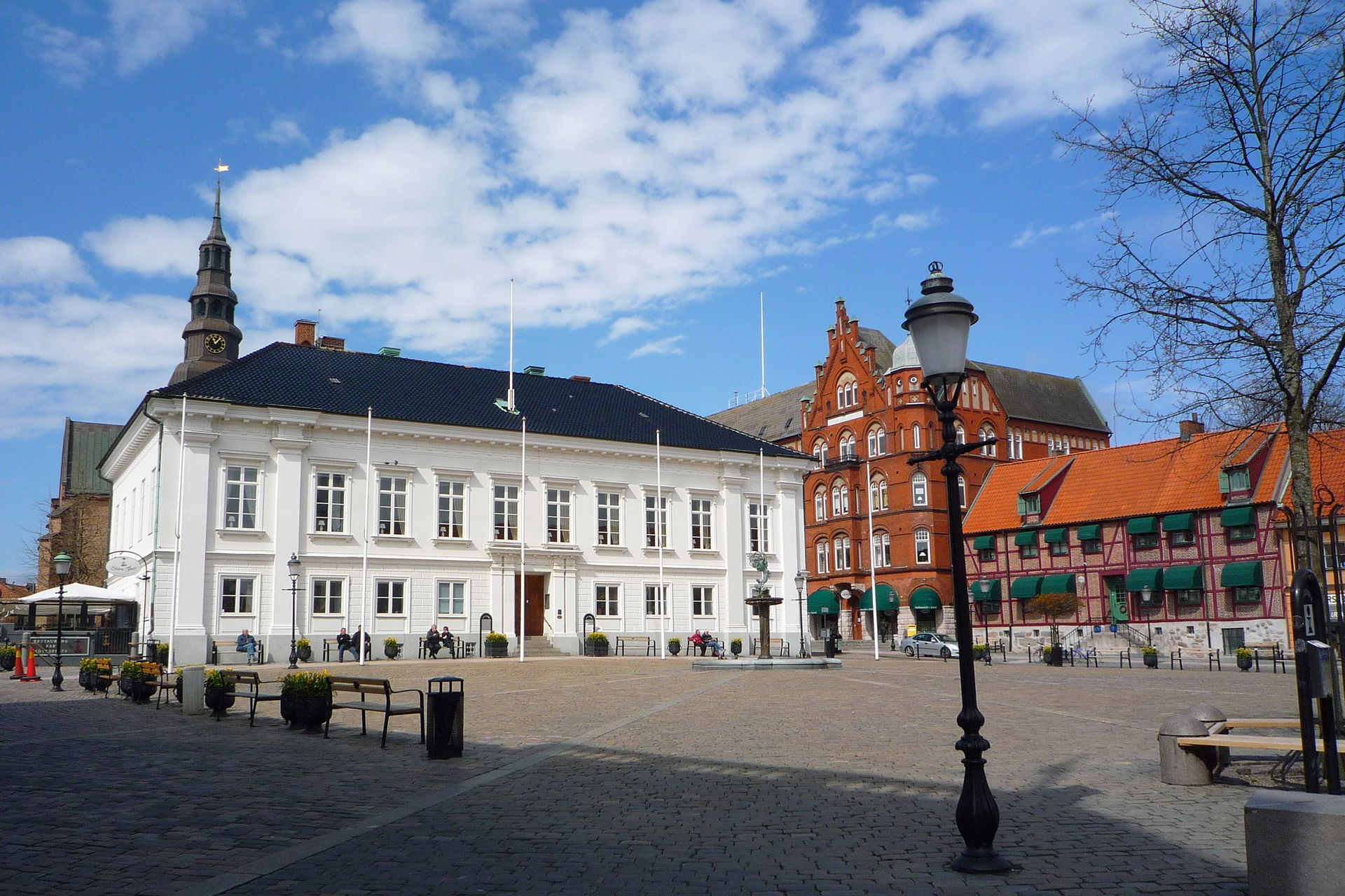 Stortorget (the main square) in Ystad, Skåne County, Sweden