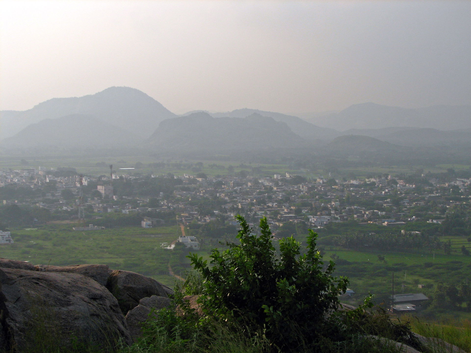 The centre of town of Puttur in Andhra Pradesh, India.