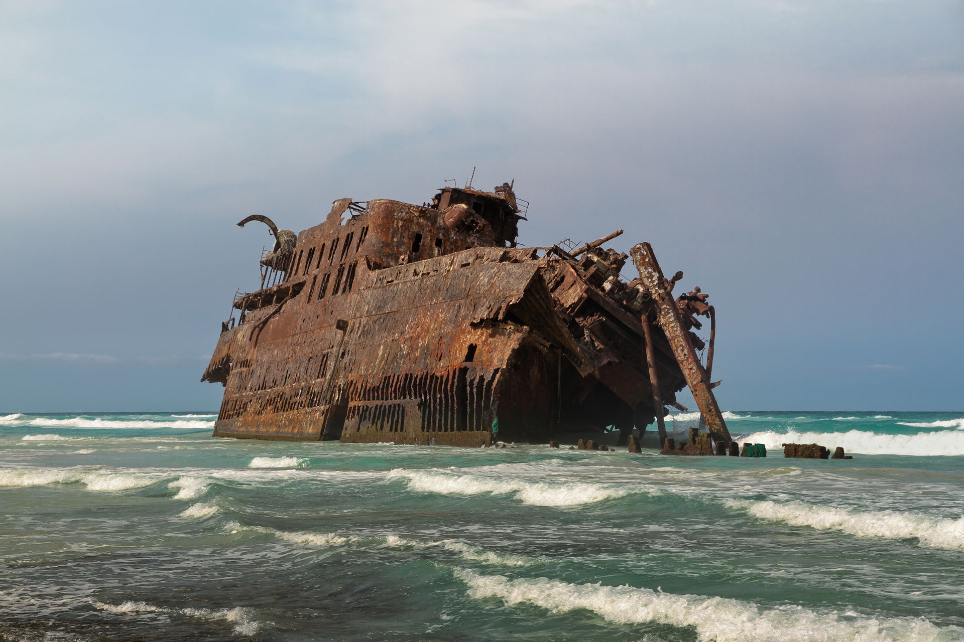 The ship wreck of Cabo de Santa Maria in Boa Vista, Cape Verde …