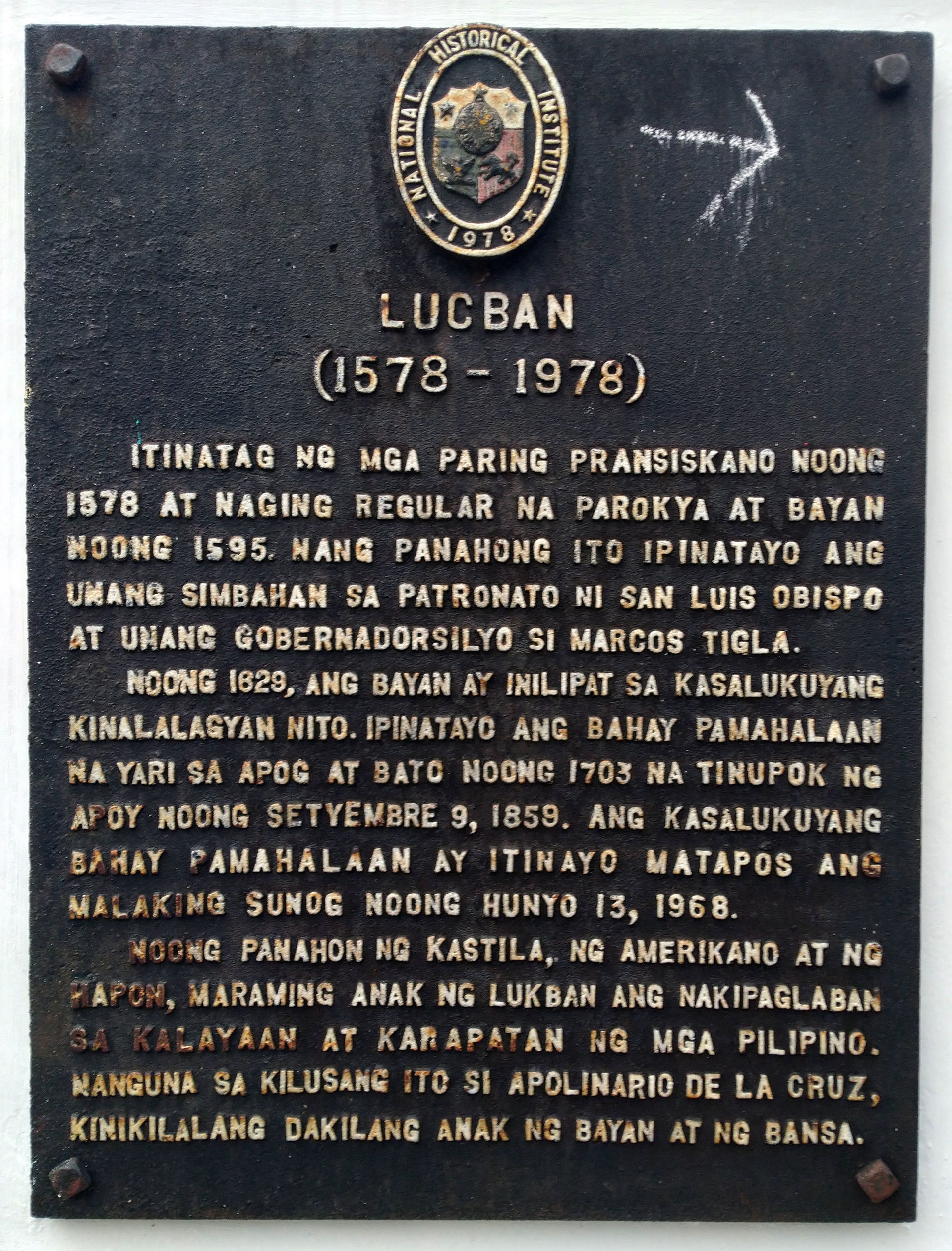 Historical marker created by the Philippines' National Historic…