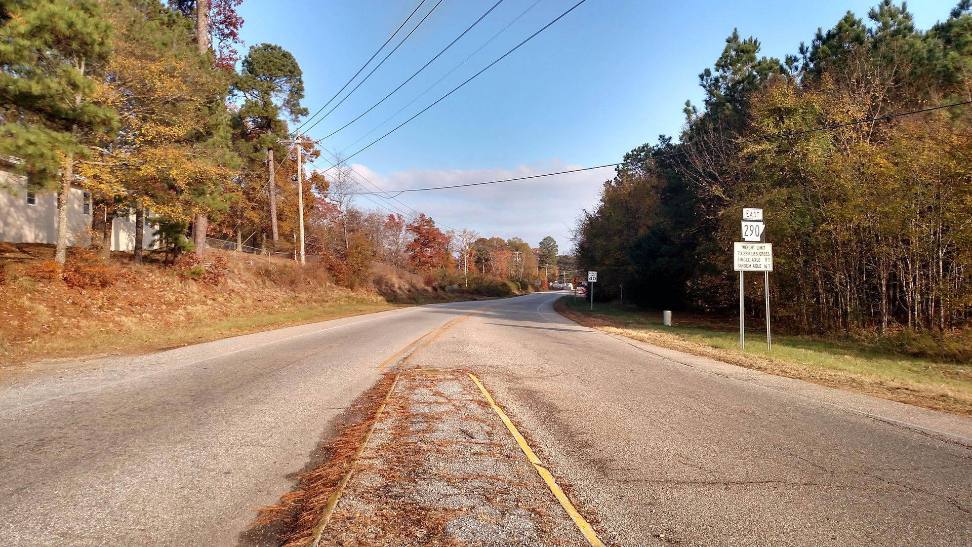 Highway 290 eastbound from the Highway 7 junction south of Bism…
