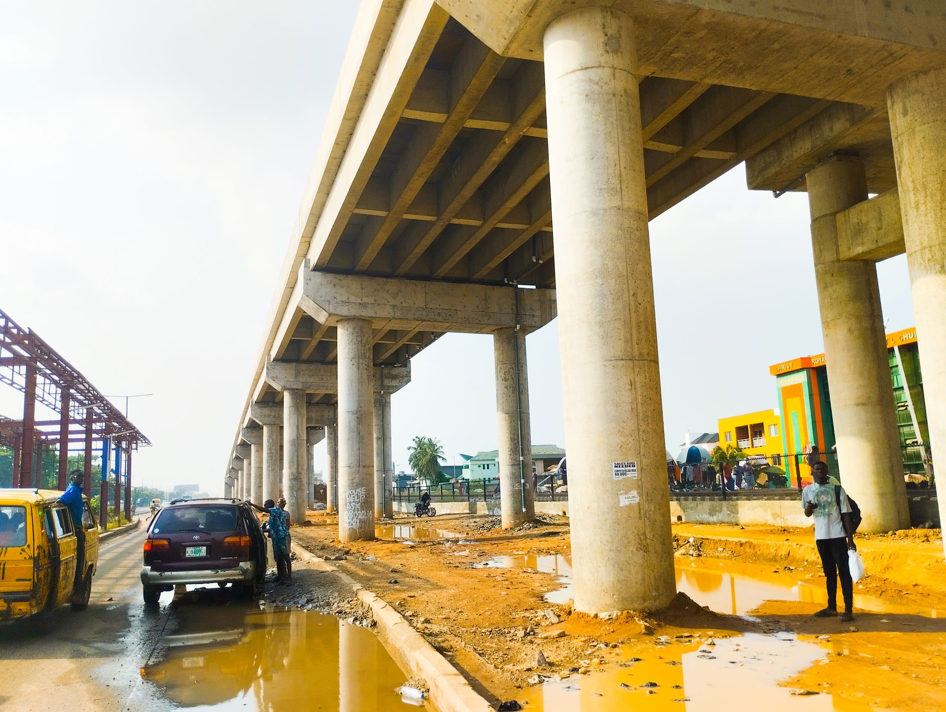 Ikeja over-head bridge under construction.