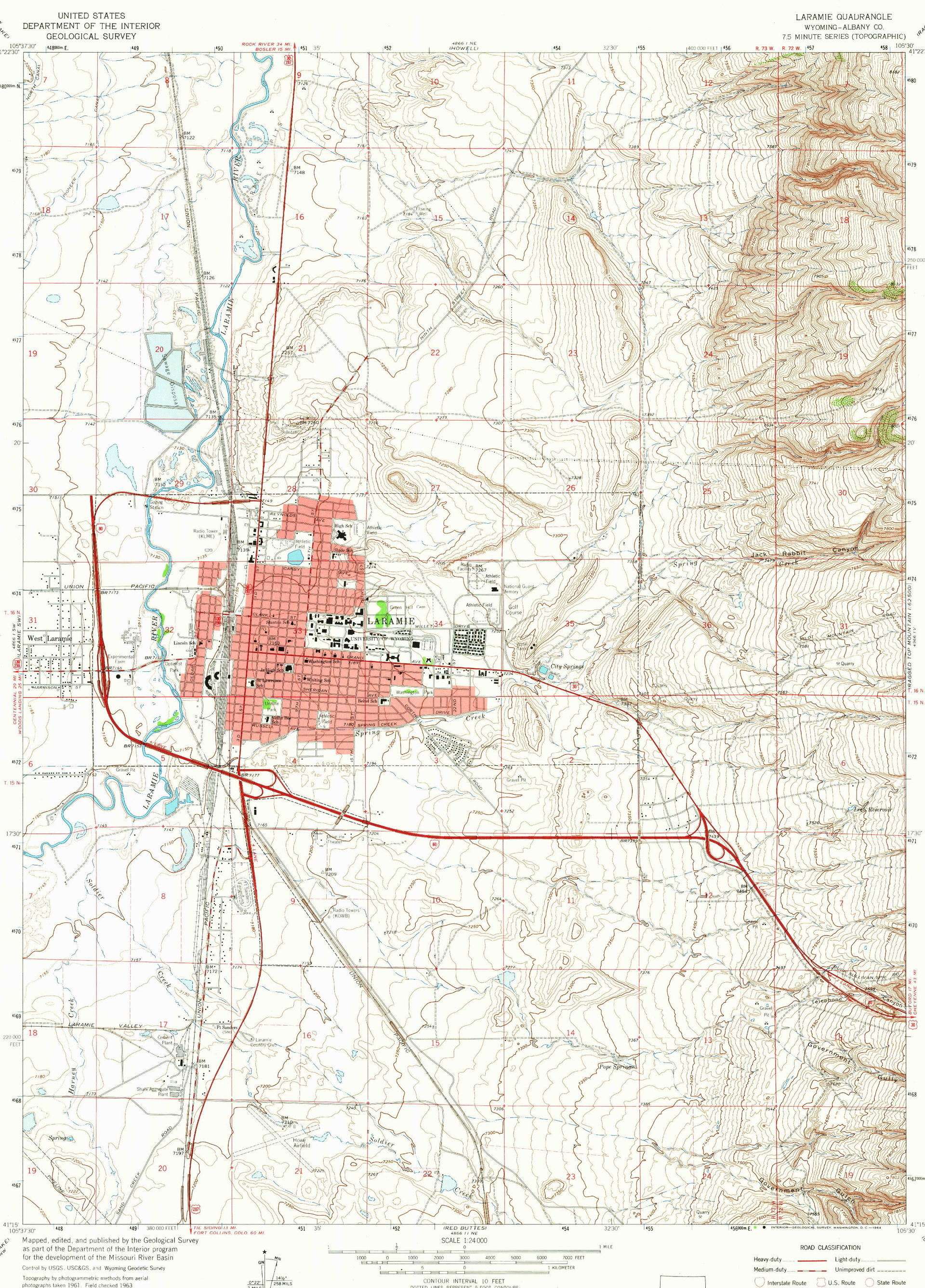 Laramie, WY, 1:24,000 quad, 1963, USGS
