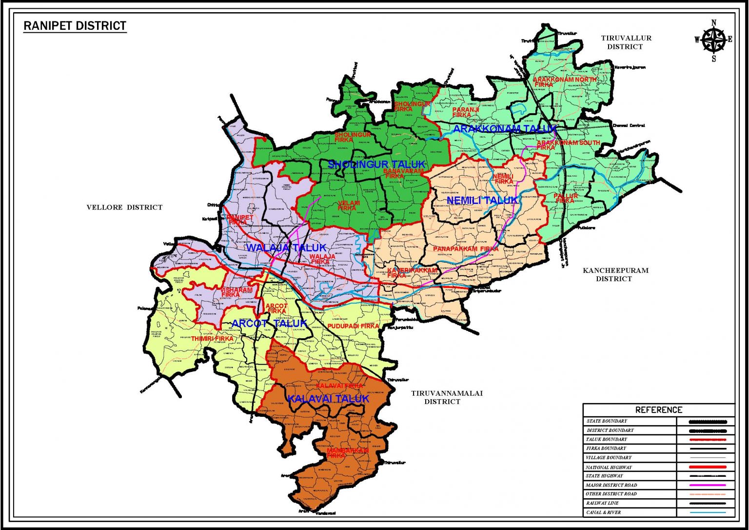 Taluks of Ranipet district