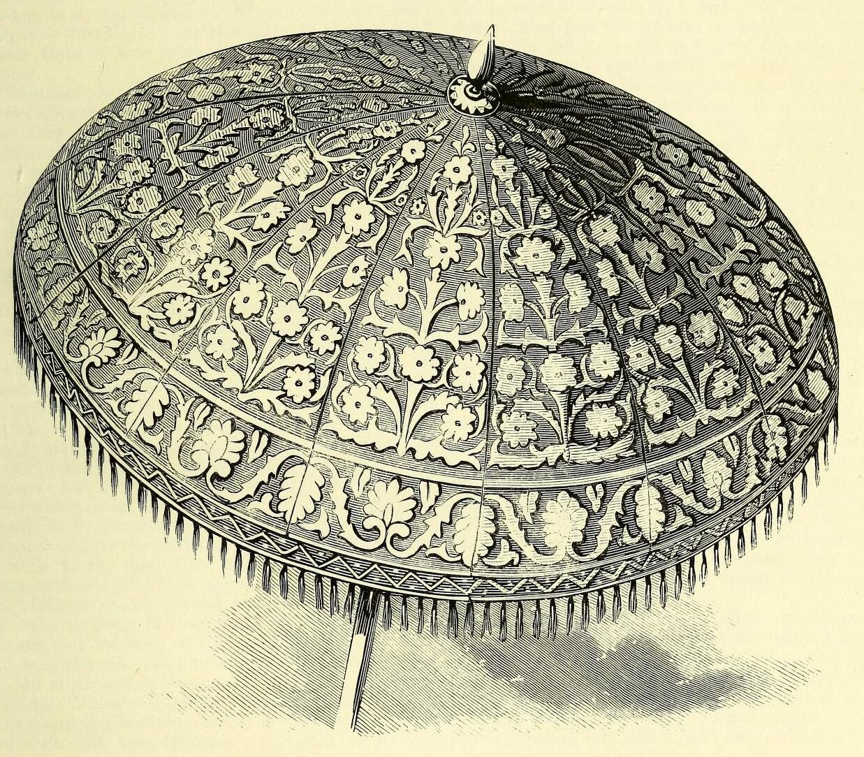 ORNAMENTAL STATE UMBRELLA, WITH SILVER HANDLE, INDIA