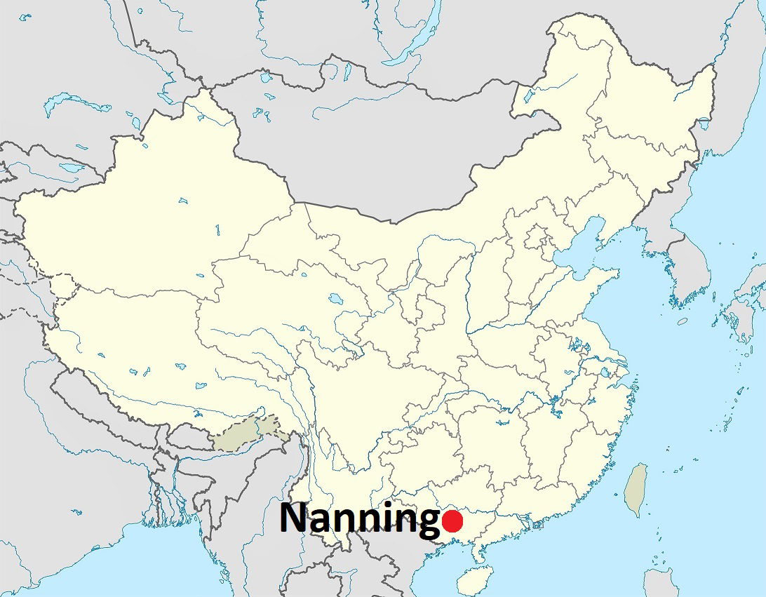 Location MAP Nanning City in Guangxi Region, China. Based on a …