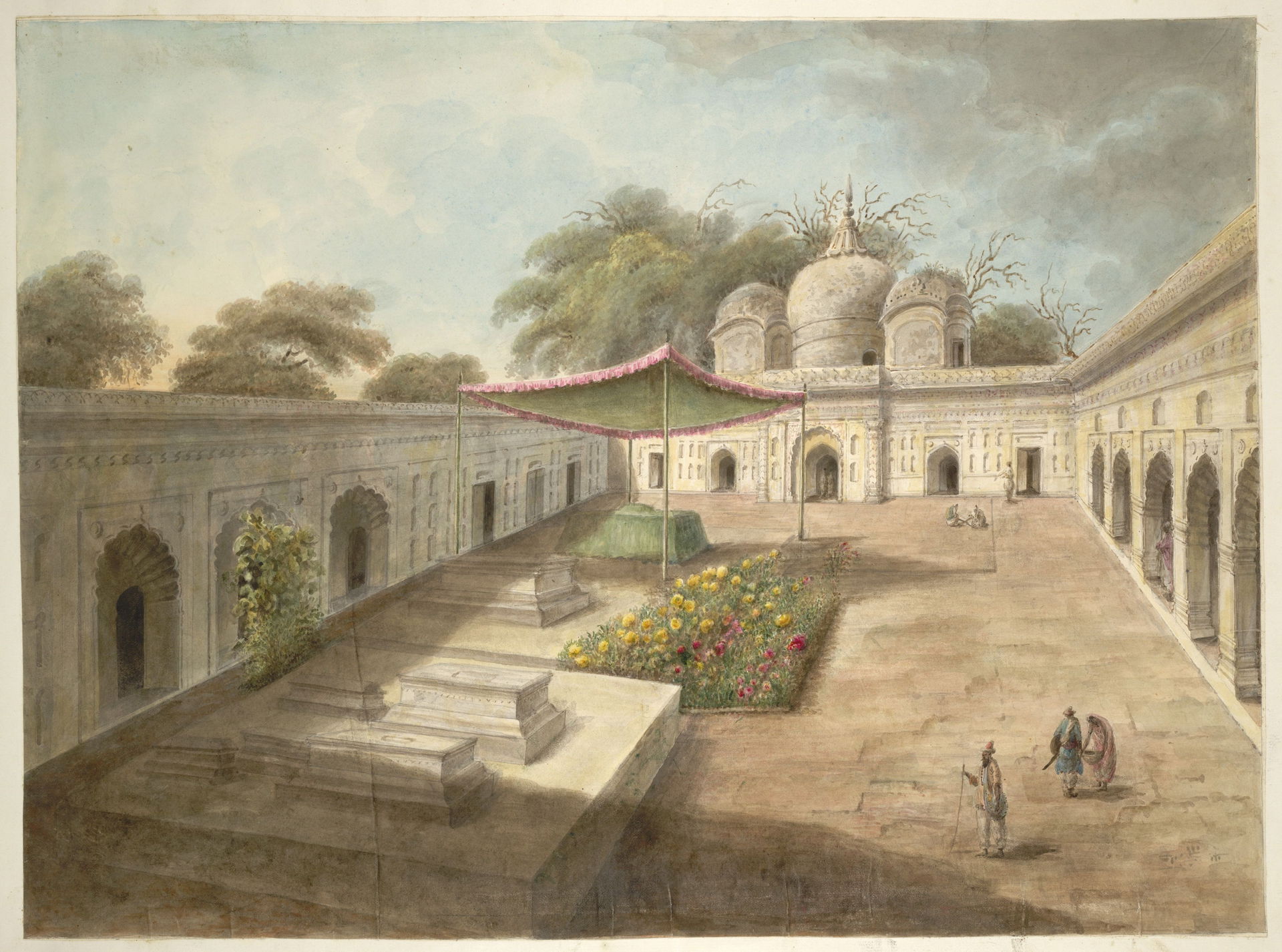 A Mosque with tombs and shrine in its courtyard, Najibabad, 181…