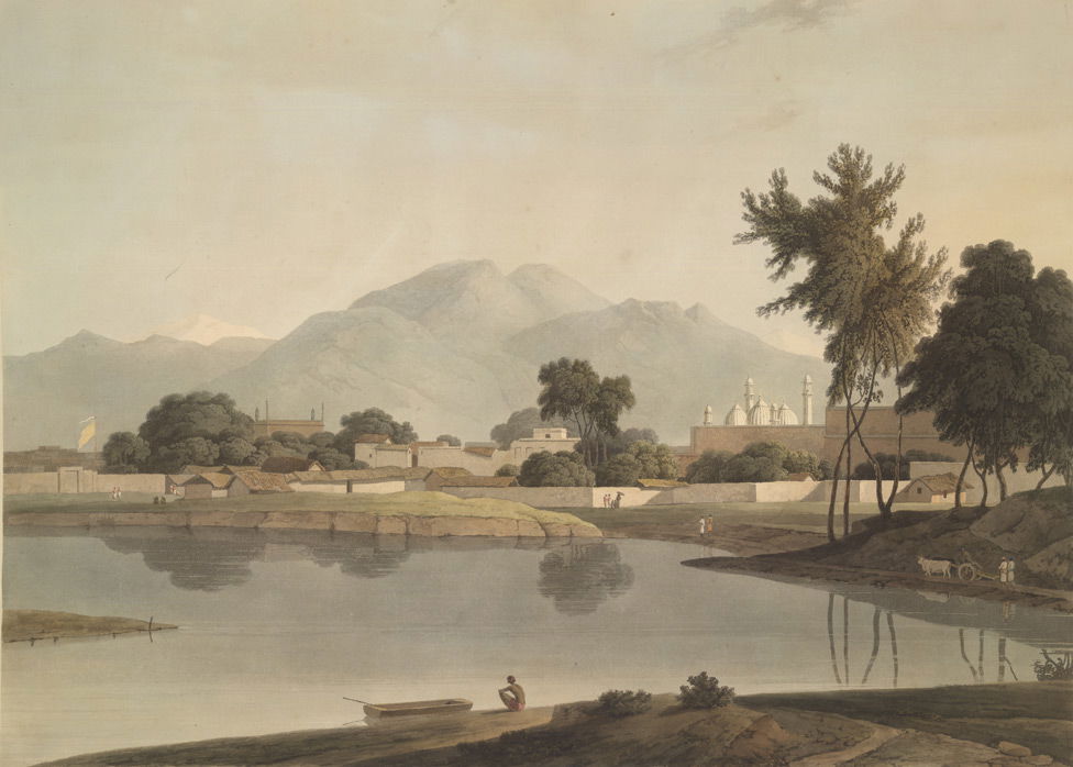 Najibabad, ca 1784-94, , also seem is the triple domed Jami Mos…