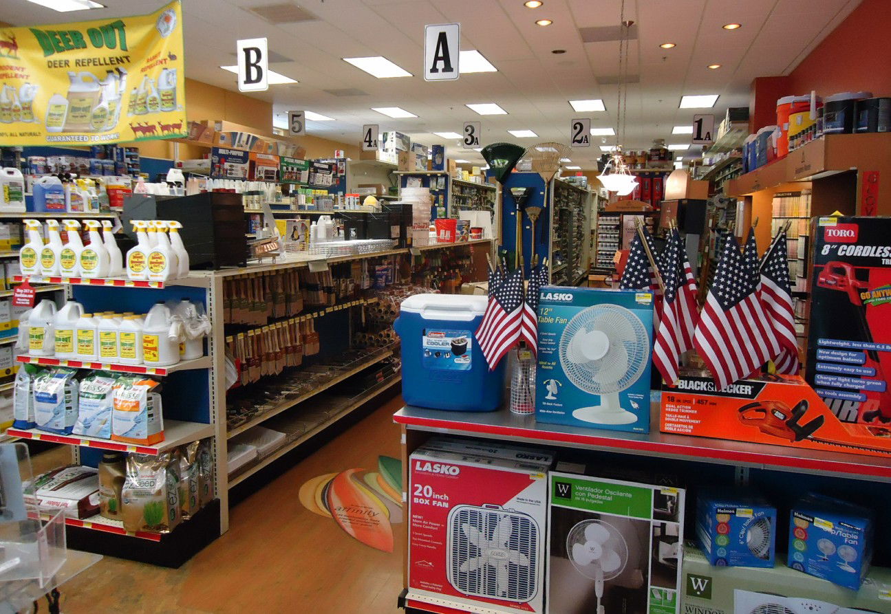 A hardware store in Berkeley Heights, New Jersey, interior view.