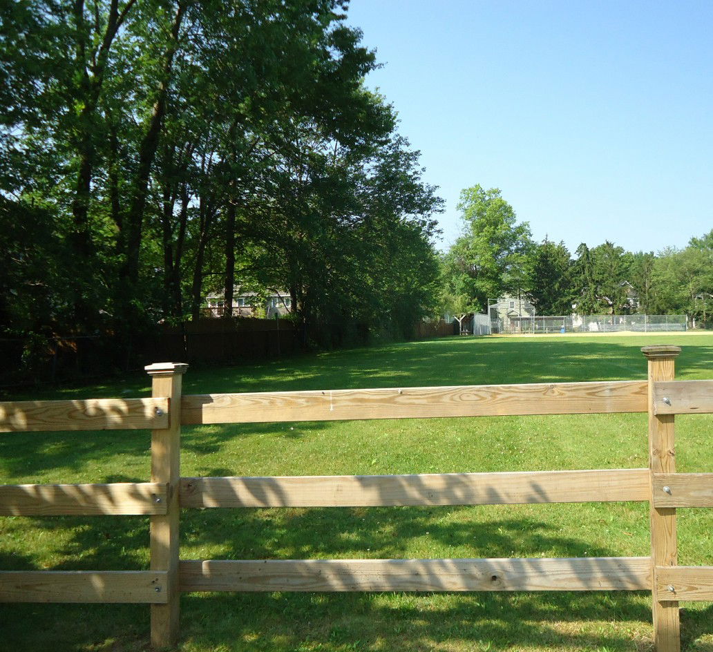 Ballfield and grassy stretch in Berkeley Heights, New Jersey.