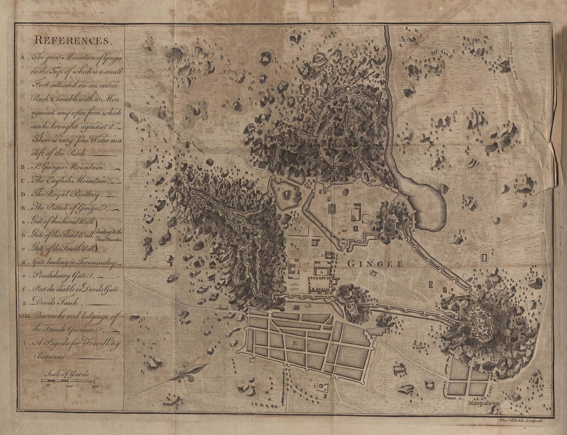 Map of Gingee, 1780