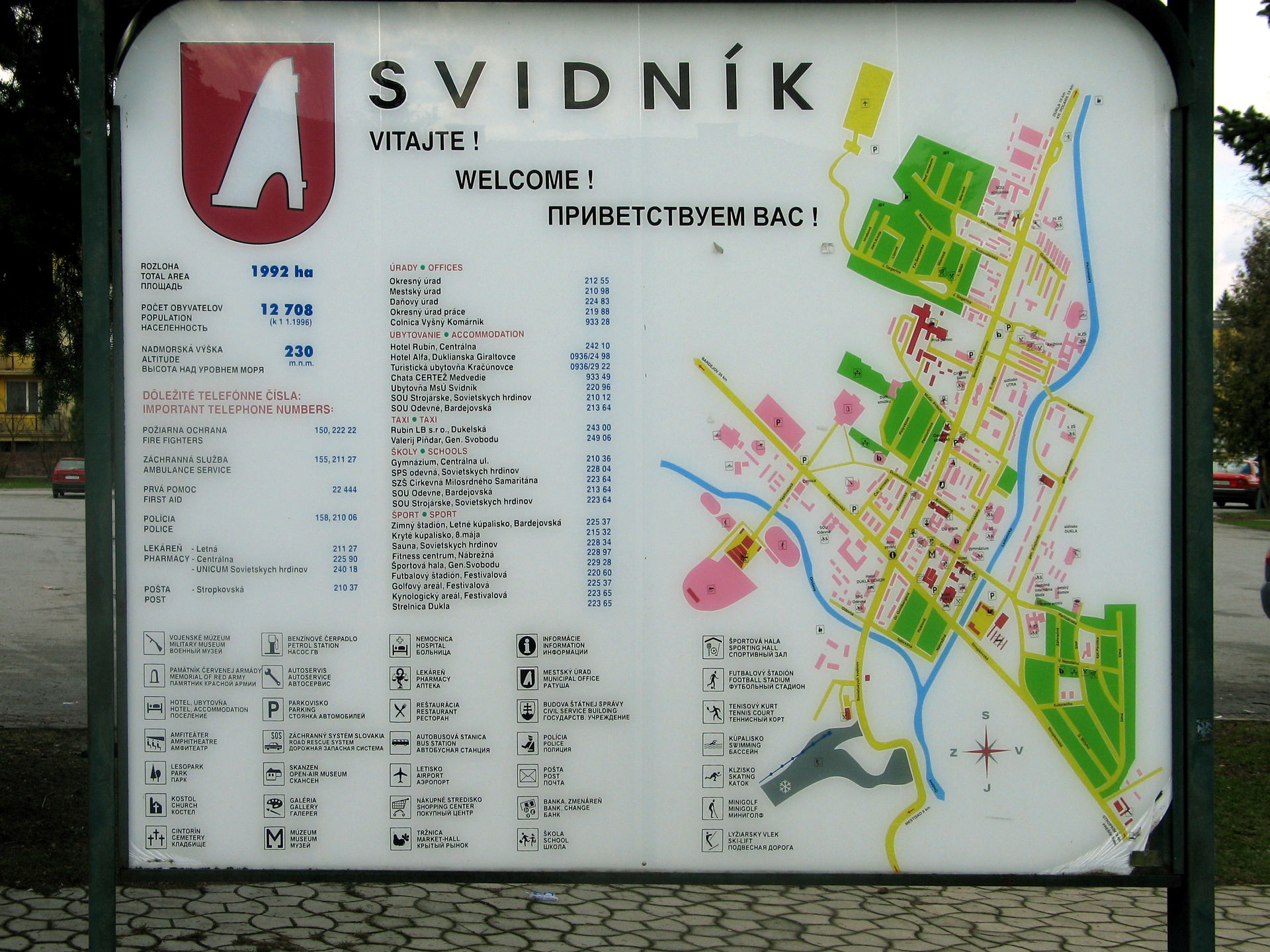 Informačná tabuľa vo Svidníku