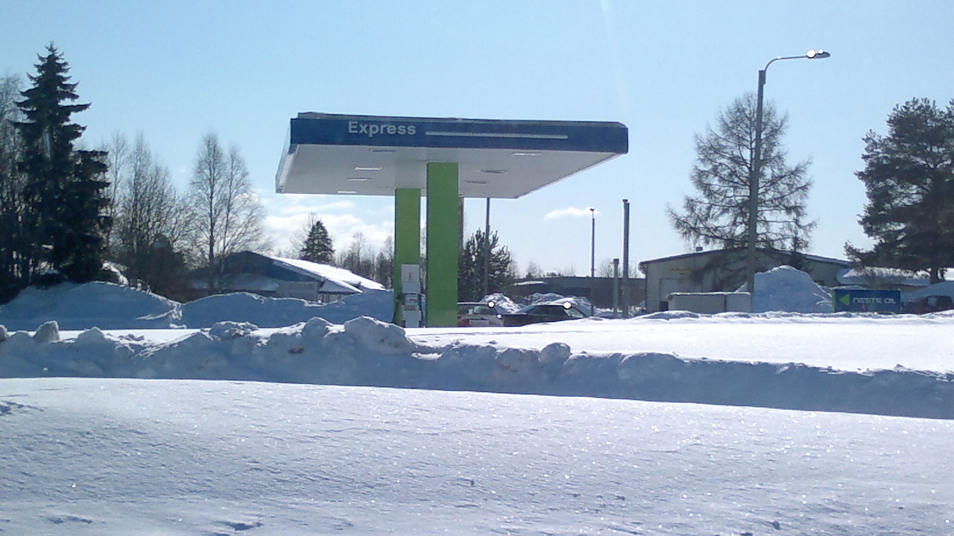 Neste Express petrol station in Alavus, Finland on March 2013.