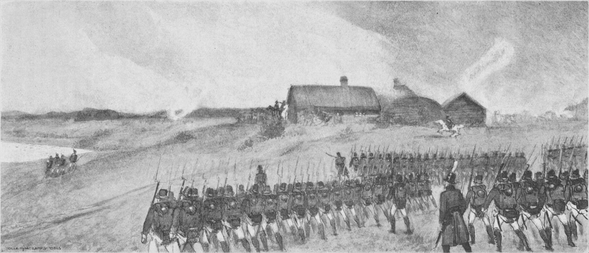 The Swedish soldiers advances on the Russian positions at the B…