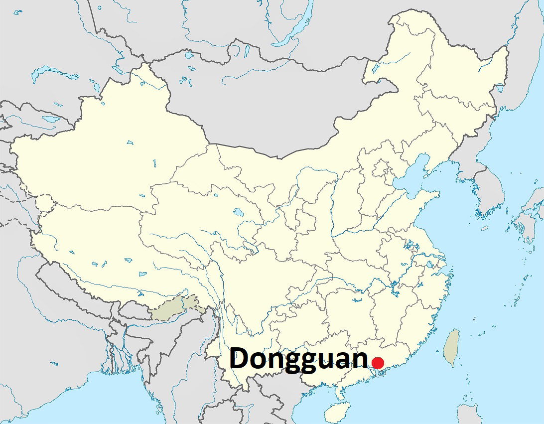 Location MAP Dongguan City in Guangdong Province, China. Based …