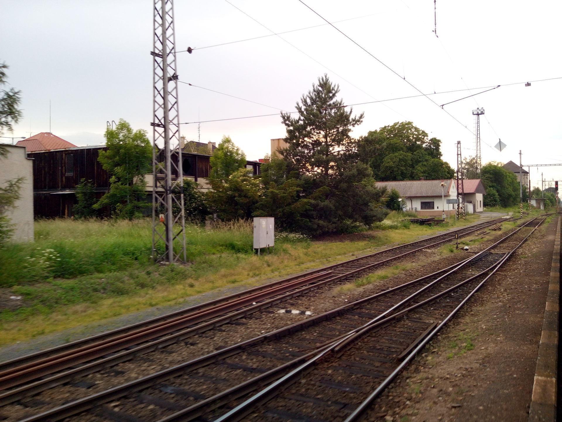 Train tracks at the Čáslav train station, Central Bohemian Regi…