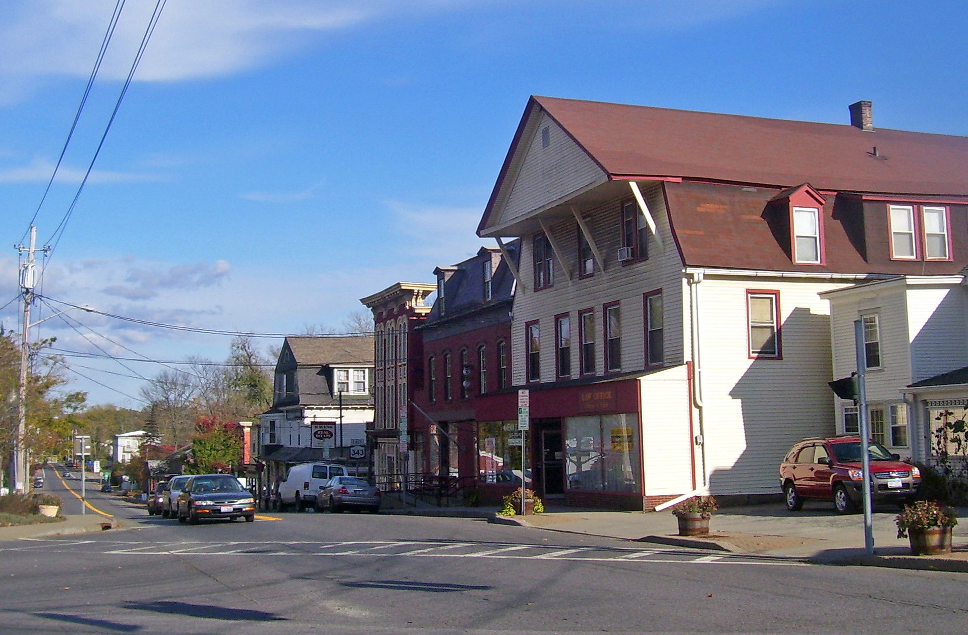 View east along East Main Street, Amenia, NY, USA, from junctio…