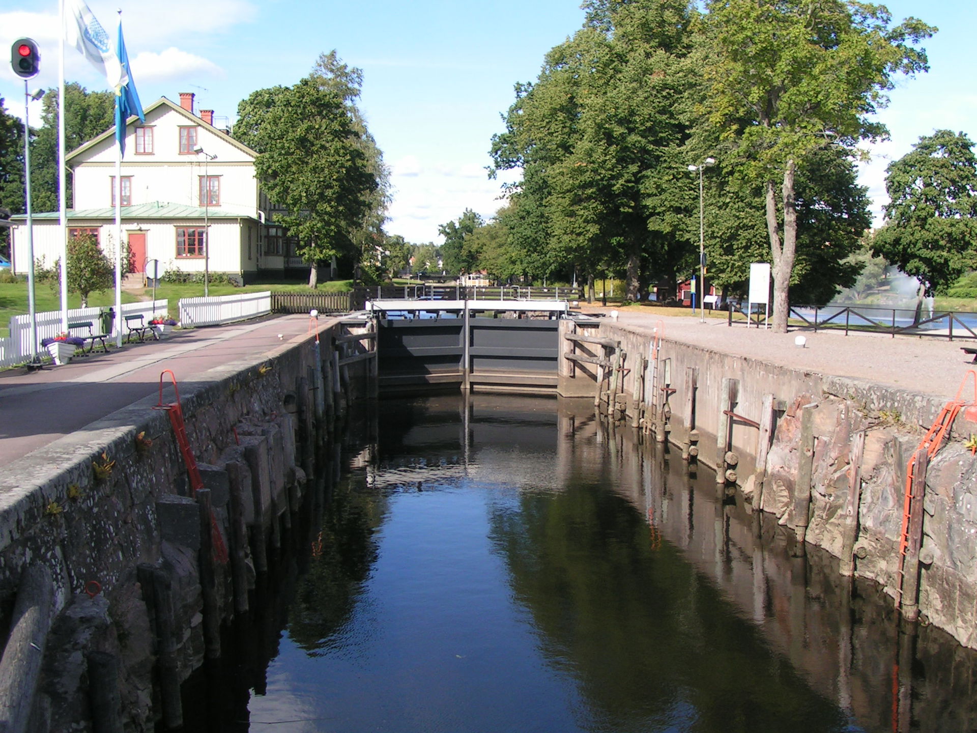 The only lock in Säffle canal, Sweden