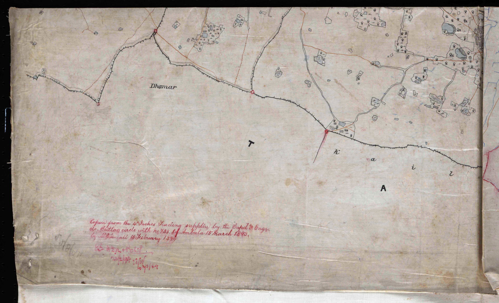 Punjab Revenue Survey map of Gohana Tehsil, copied in 1894.
F.1…