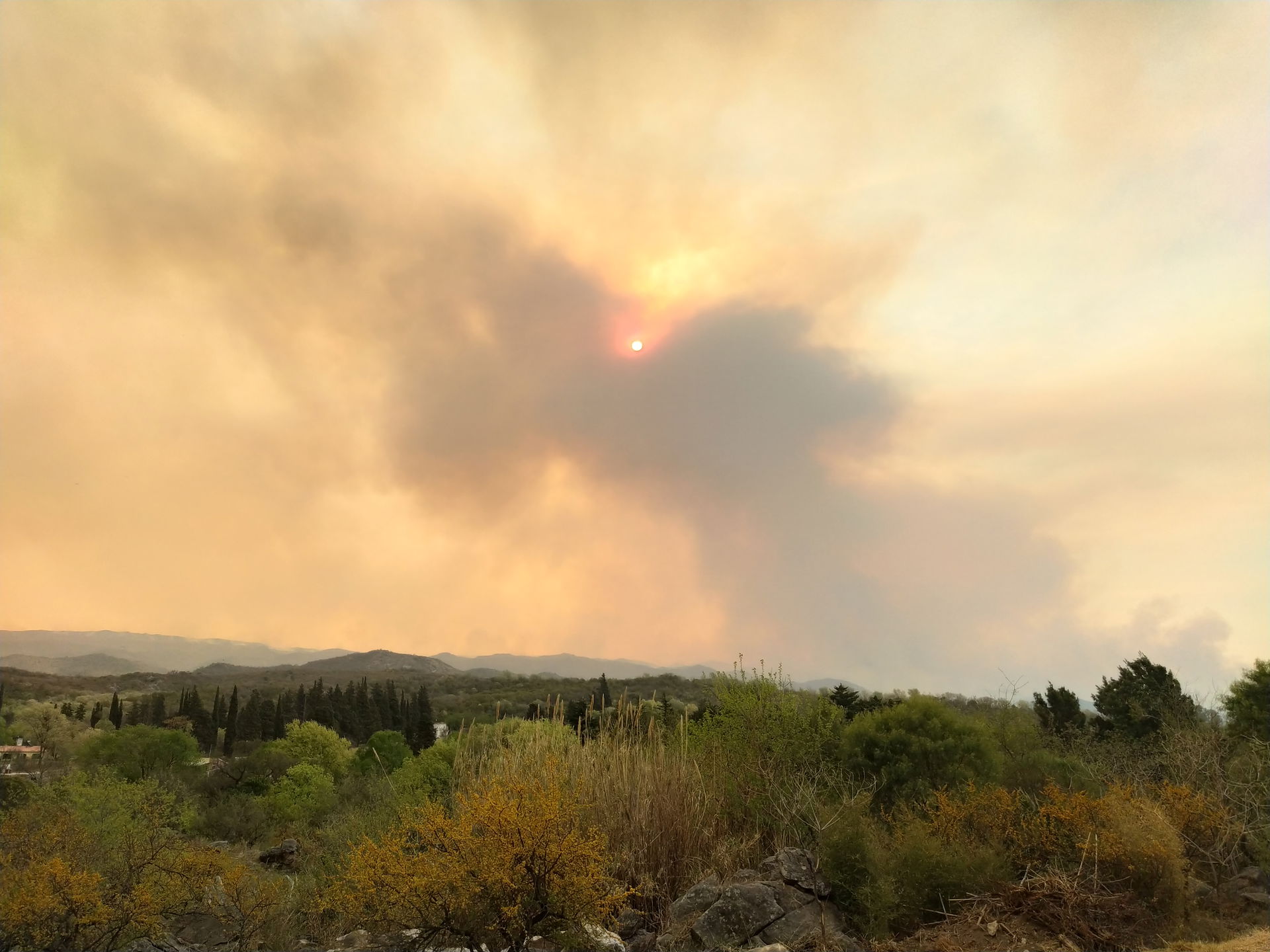 Así se veía el humo de uno de los días de mayor intensidad en l…