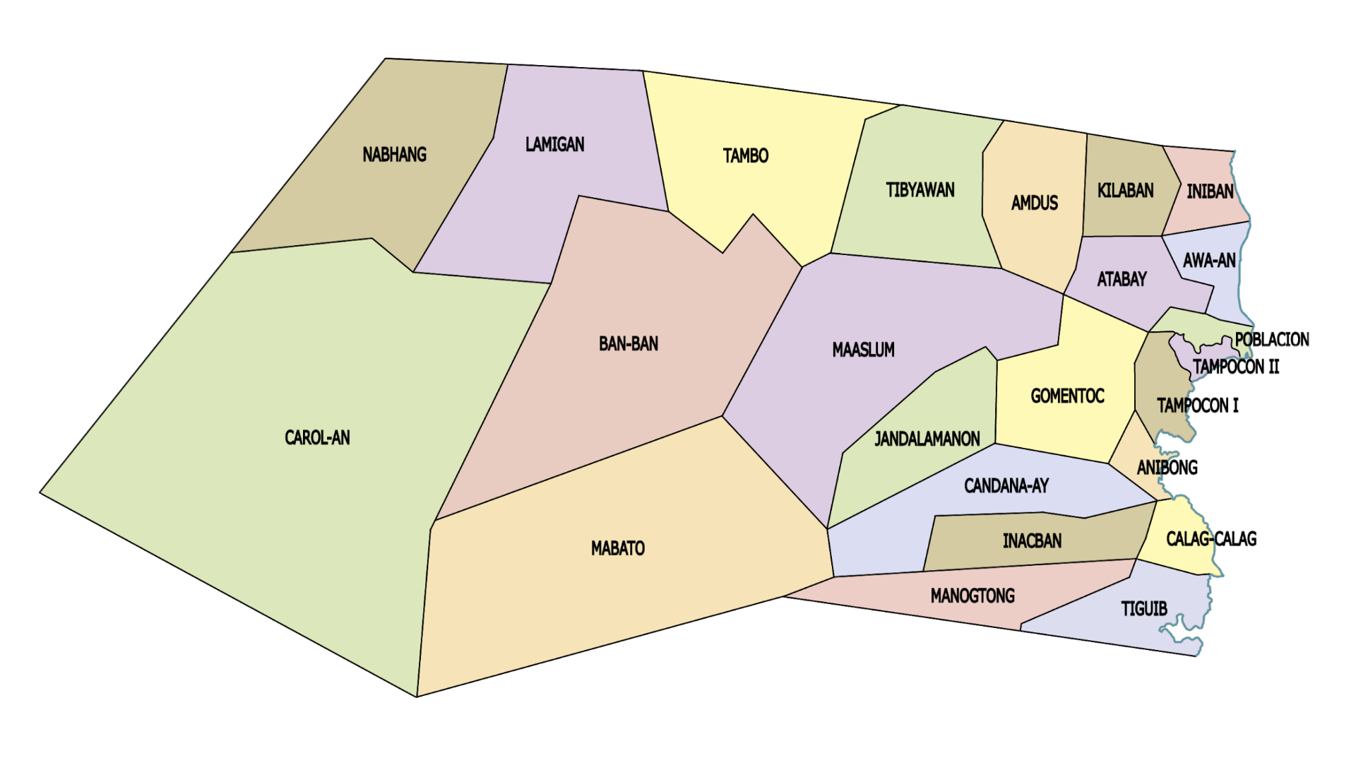 Original Map of Ayungon, Negros Oriental, Philippines
