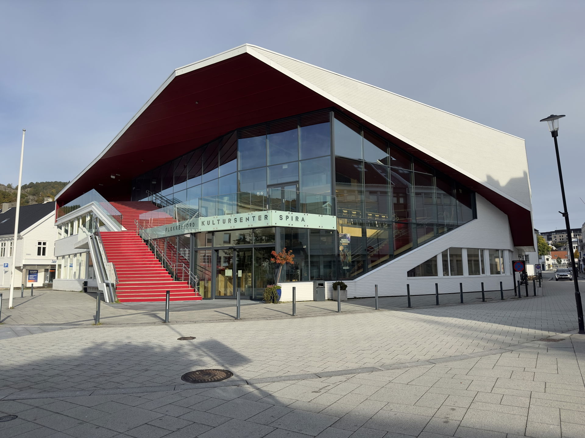 "Flekkefjord Cultural Center Spira"; the main entrance located …