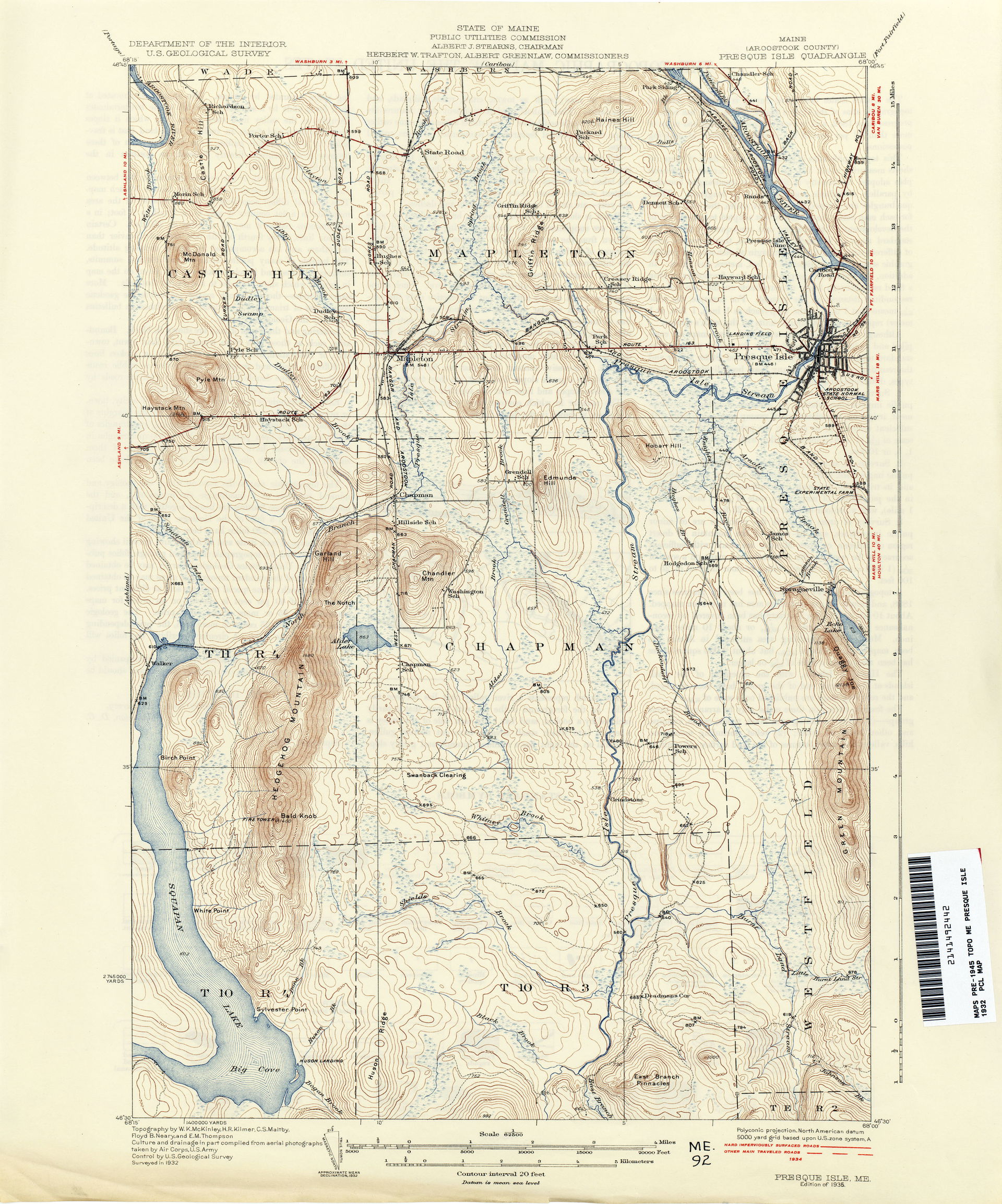 Presque Isle 1932 1:62,500 (3.4MB) - Maine Historical Topograph…