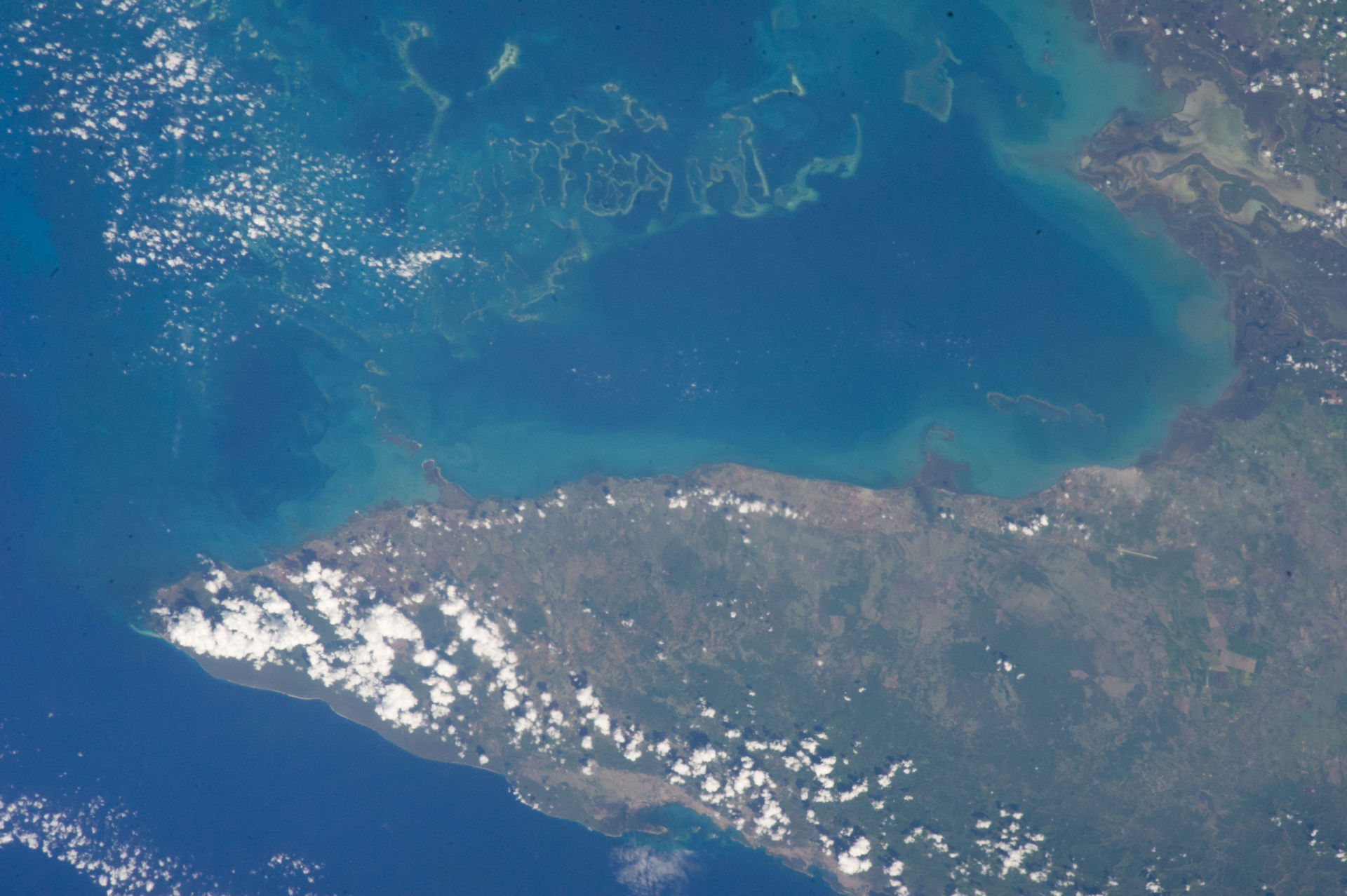 View of Cuba taken during ISS Expedition 36. Gulf of Guacanayab…