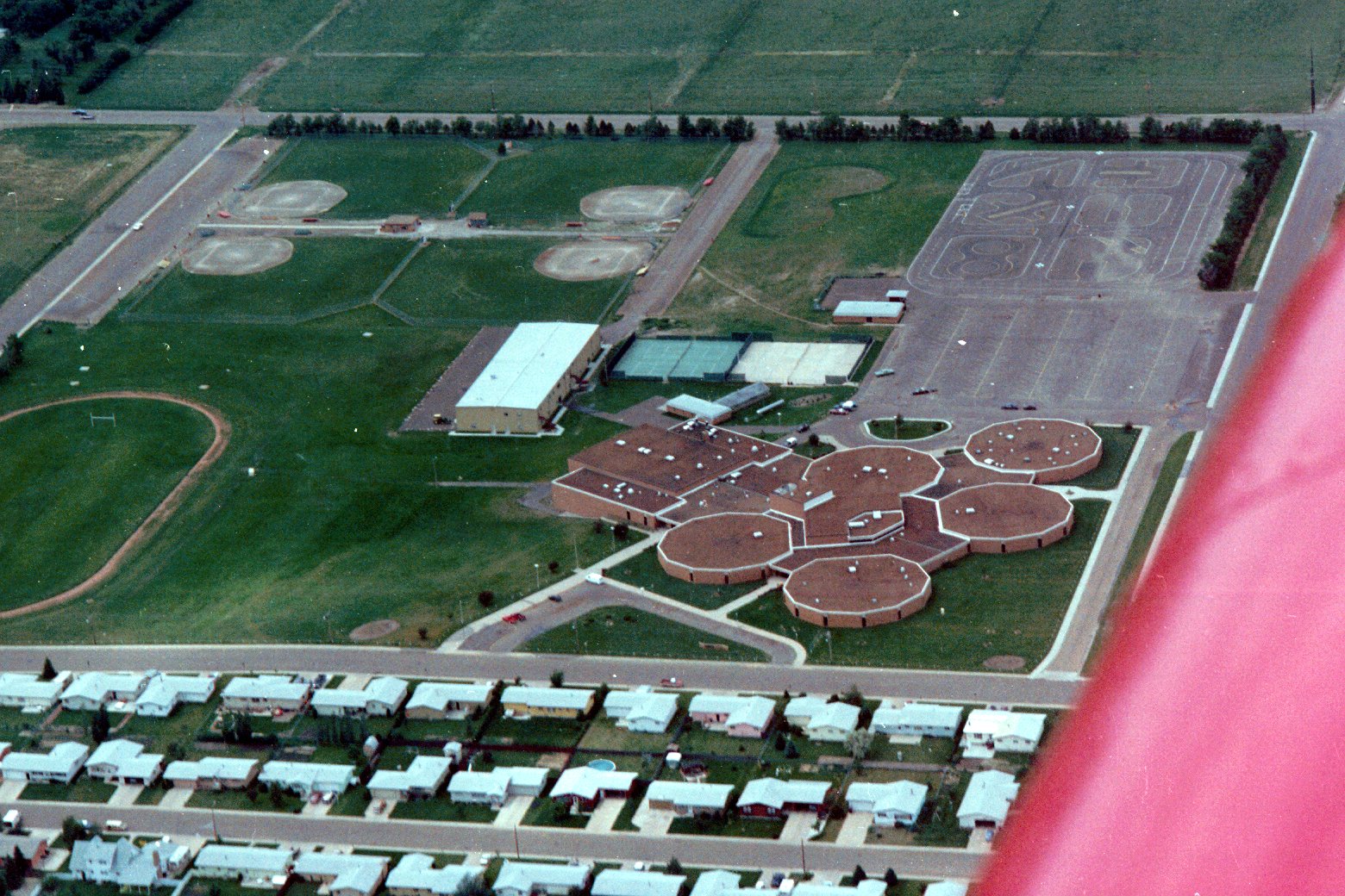 Aerial photo of the new High School in Dickinson, ND