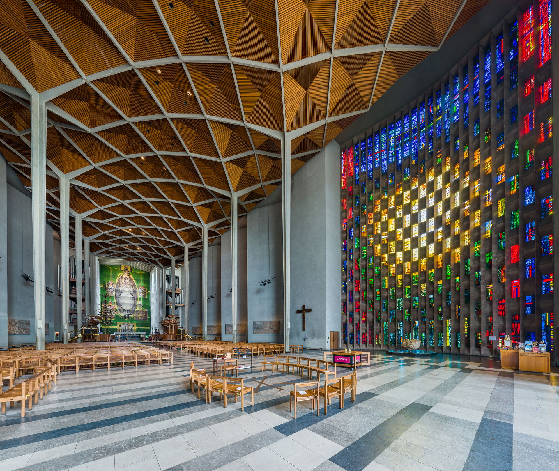 The interior of the modern Coventry Cathedral in the West Midla…