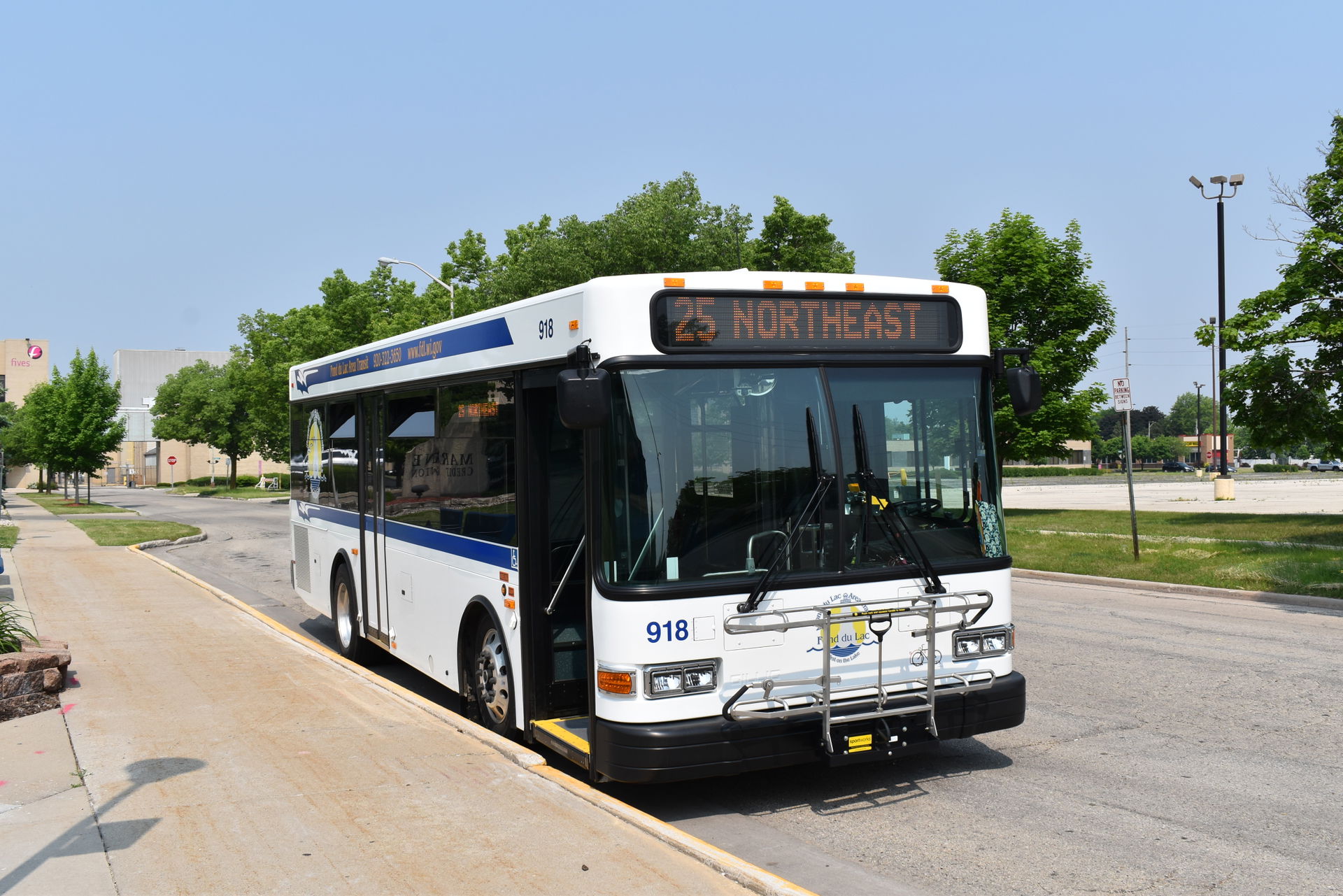 A Fond du Lac Area Transit bus at the transfer center in June 2…