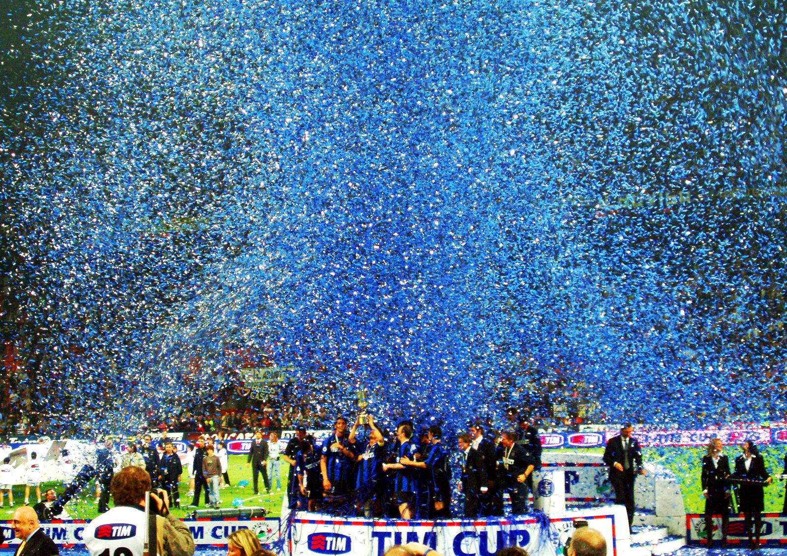 A moment of happiness in San Siro Stadium, Milan. Fc Internazio…