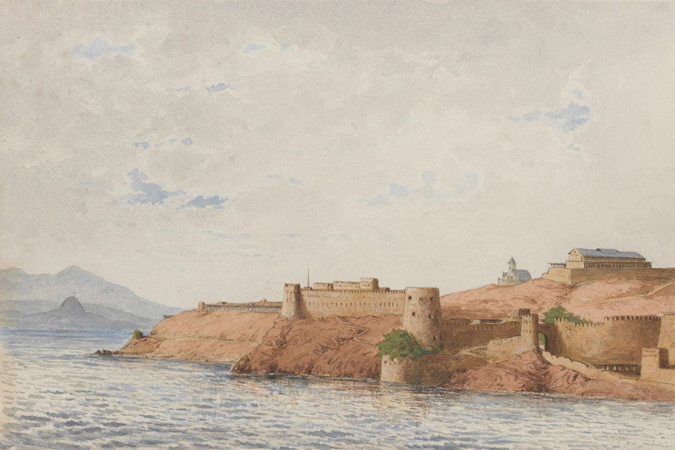 Fort Attock on the Indus. Watercolour sketch by Lieutenant John…