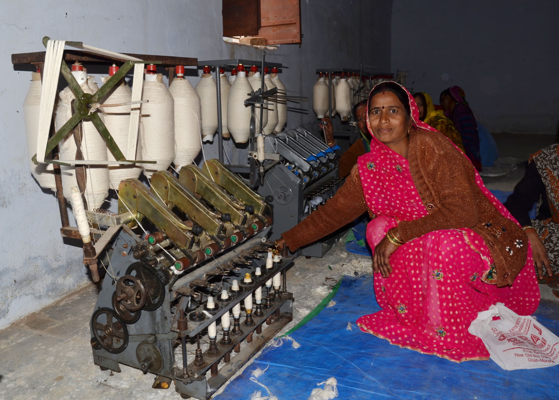 Woman doing a khadi training, Mahatma Gandhi Seva Ashram, Jaura…