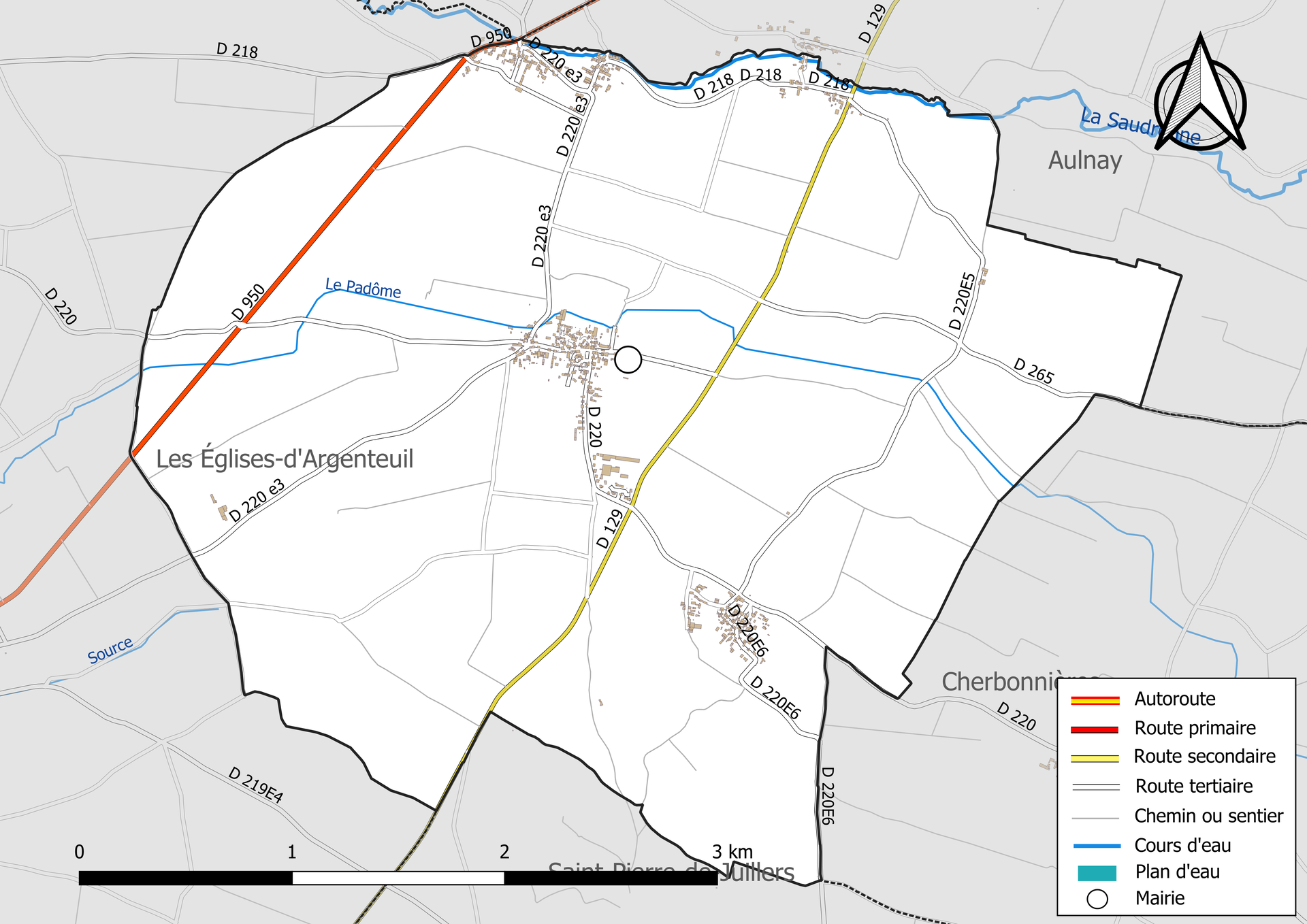 Carte du réseau hydrographique de la commune de la commune de f…