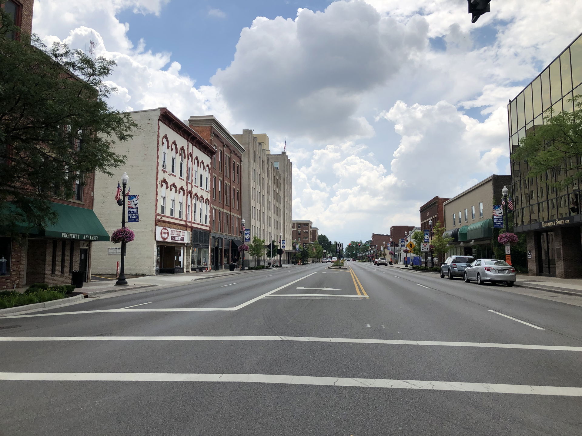 Downtown Findlay Ohio in Summer 2019 after significant renovati…