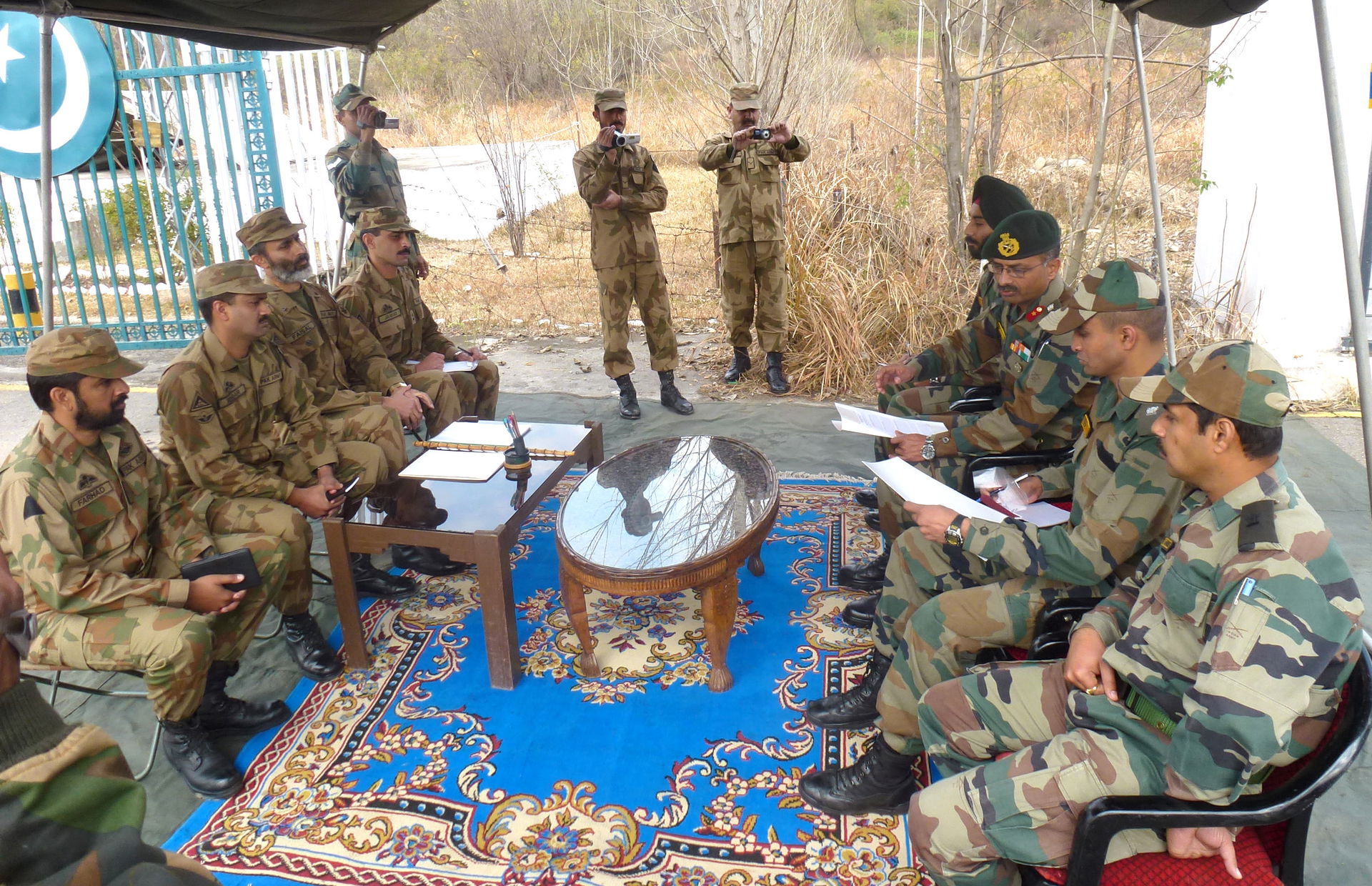The Brigadier level officers from India and Pakistan at a flag …