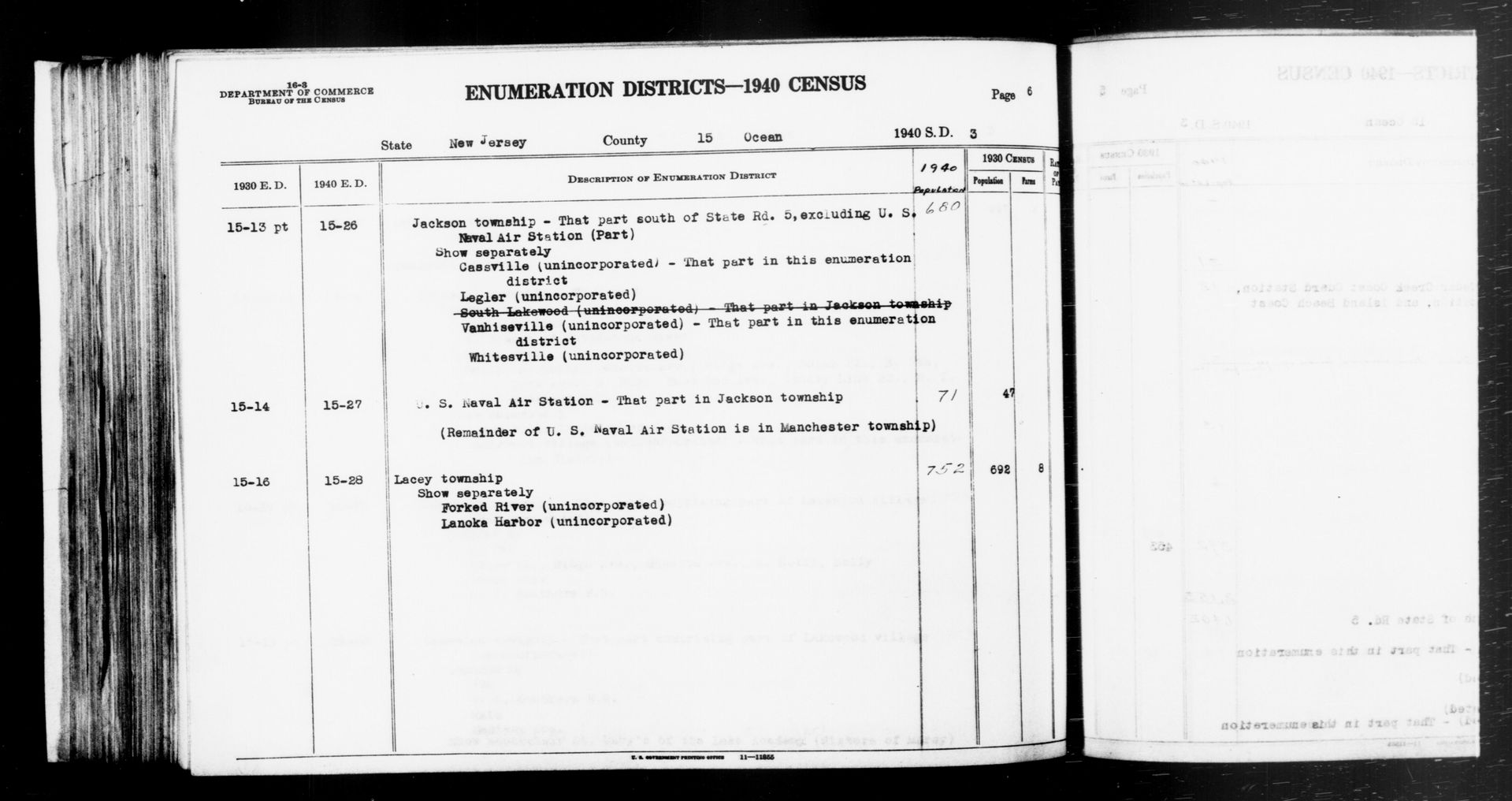 Scope and content: This item lists Enumeration Districts for:
…