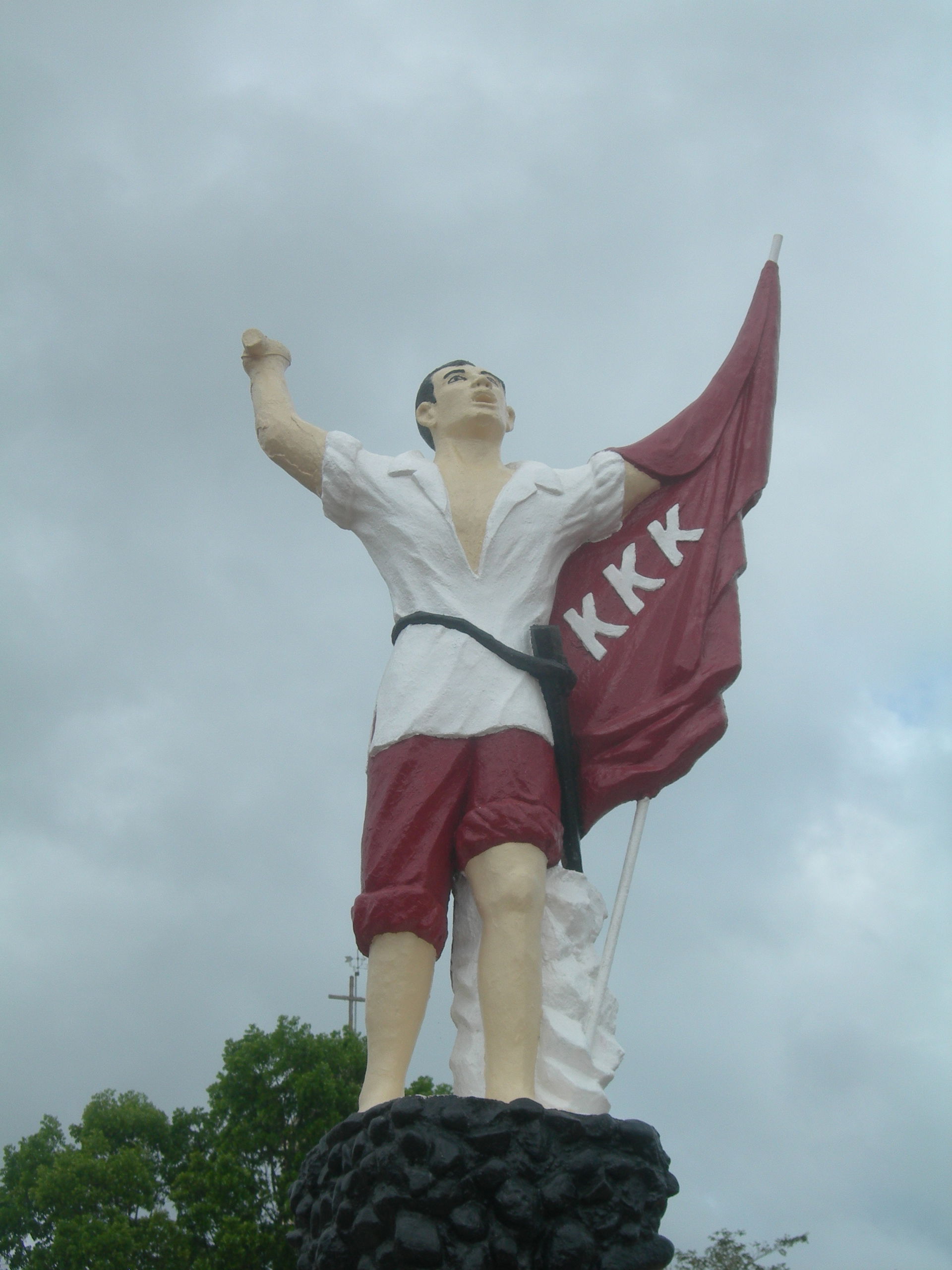 Close up of Bonifacio statue in Mambusao Capiz