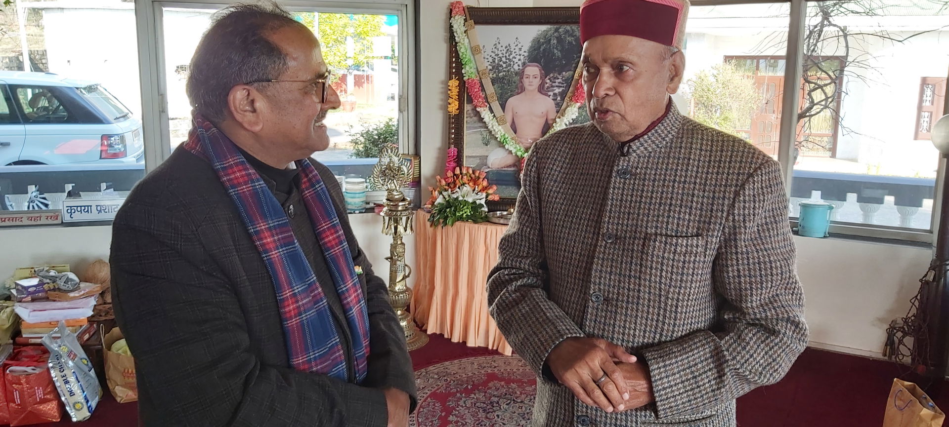 Dr Nirmal Singh and Prem Kumar Dhumal former Chief Minister of …