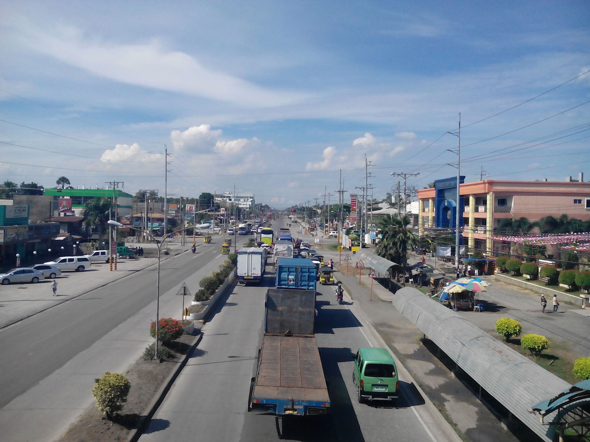 Skyline of Panabo City highway heading to Tagum City with the m…