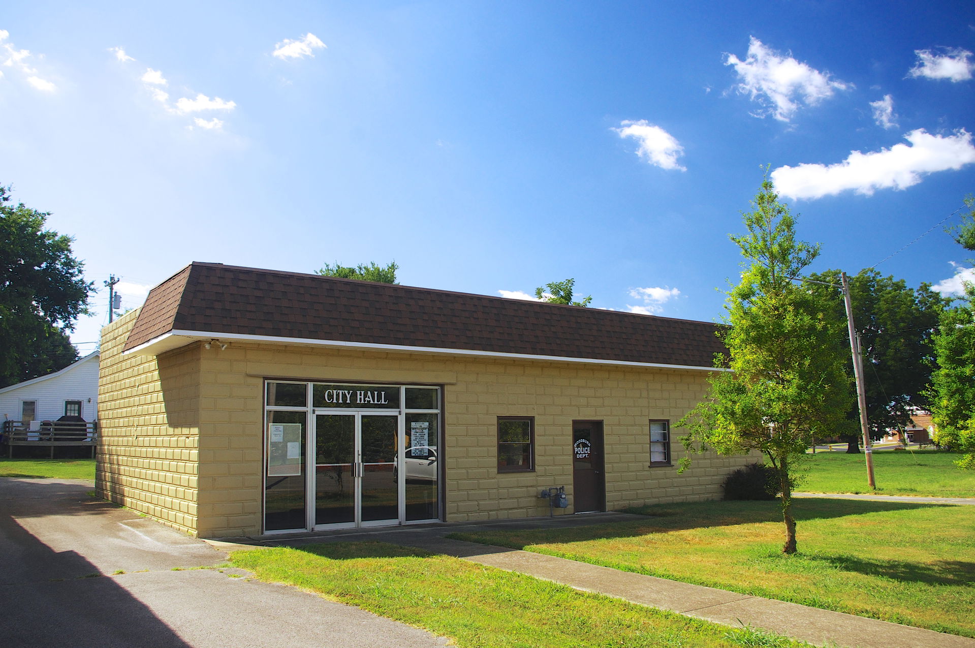 City Hall in Woodburn, Kentucky, United States.